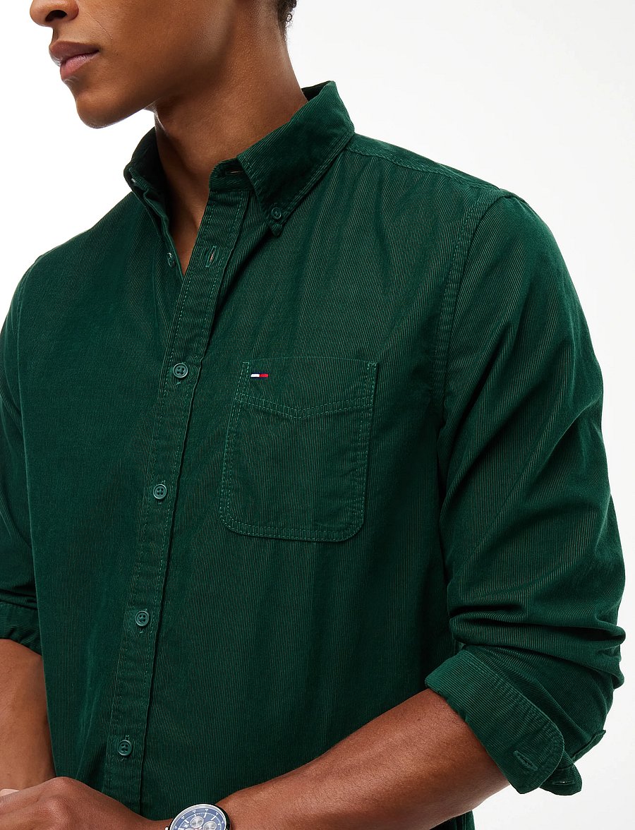 Tommy Jeans - TJM REG BABY CORDUROY SHIRT EXT - vabaajasärgid - velvet green - 3