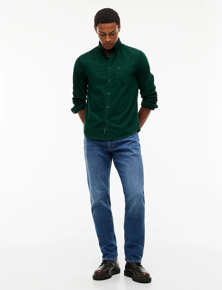 Tommy Jeans - TJM REG BABY CORDUROY SHIRT EXT - vabaajasärgid - velvet green - 4
