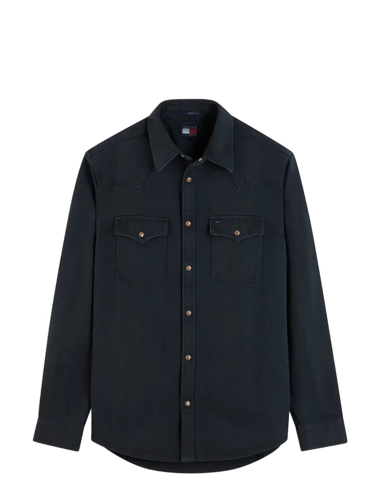Tommy Jeans - TJM REG WASHED WESTERN SHIRT - freizeithemden - black - 1