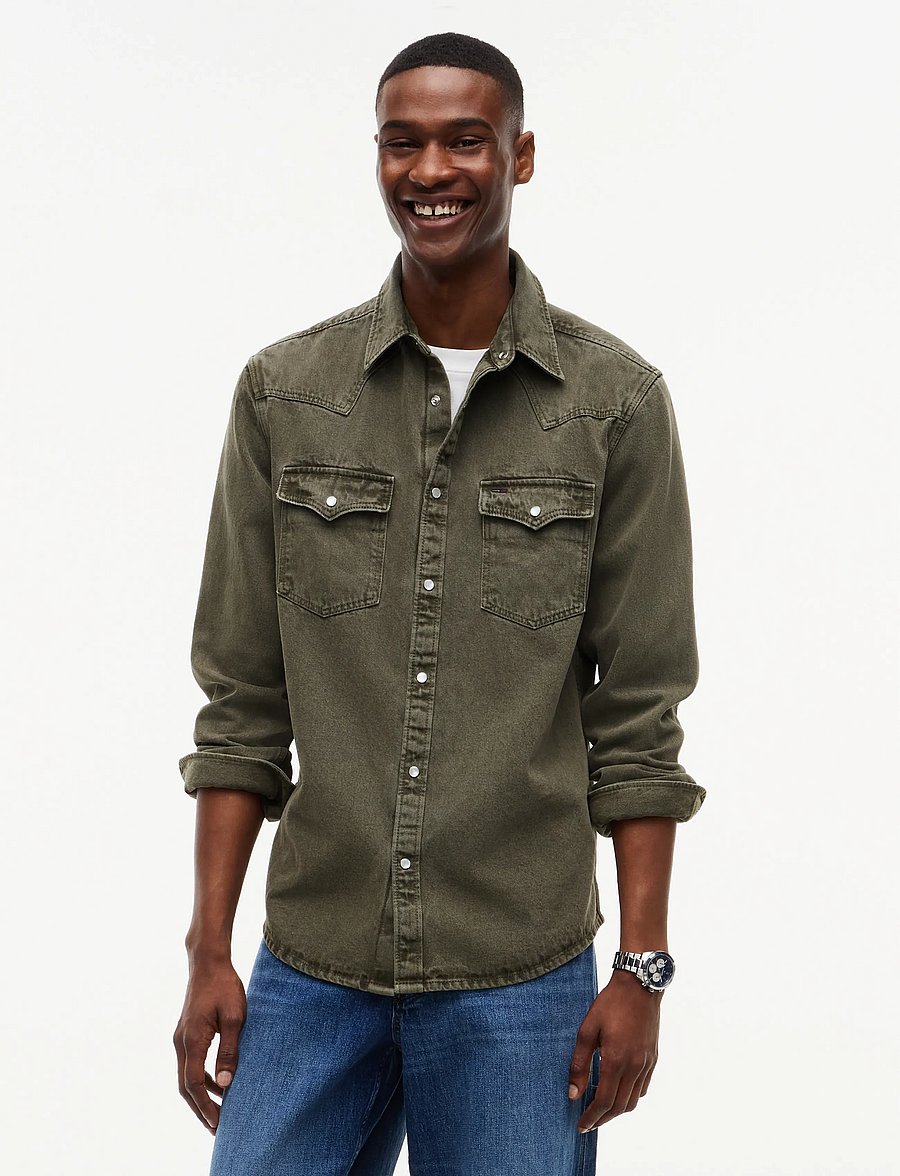 Tommy Jeans - TJM REG WASHED WESTERN SHIRT - casual skjortor - rocky mountain - 0