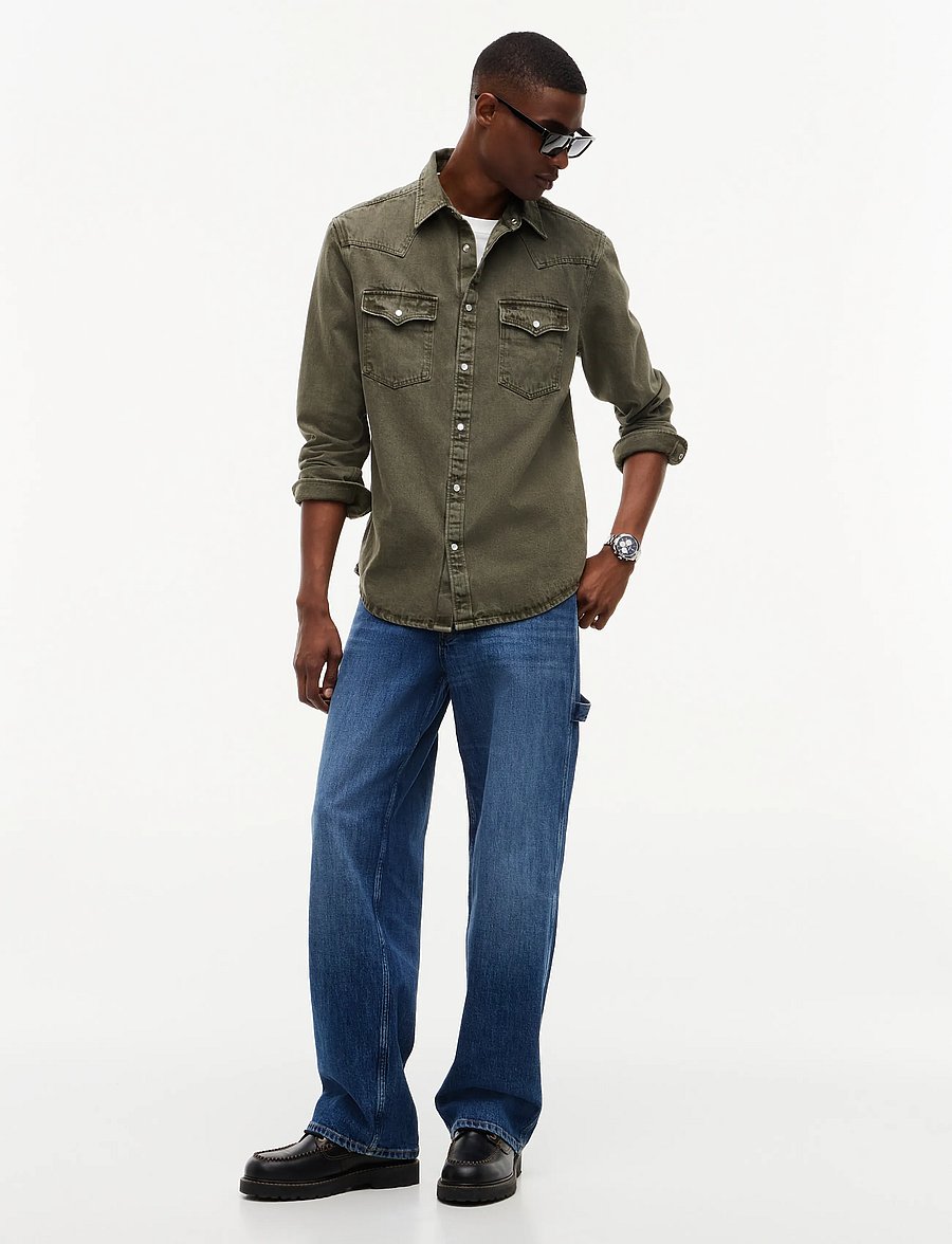 Tommy Jeans - TJM REG WASHED WESTERN SHIRT - casual skjortor - rocky mountain - 4