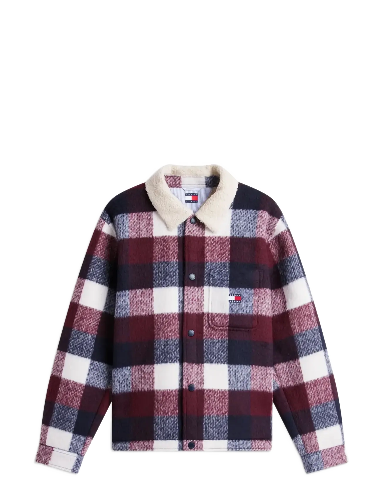 Tommy Jeans - TJM TEDDY COLLAR BRUSHED SHACKET - hybridjakker - dark night navy   buffalo check - 1