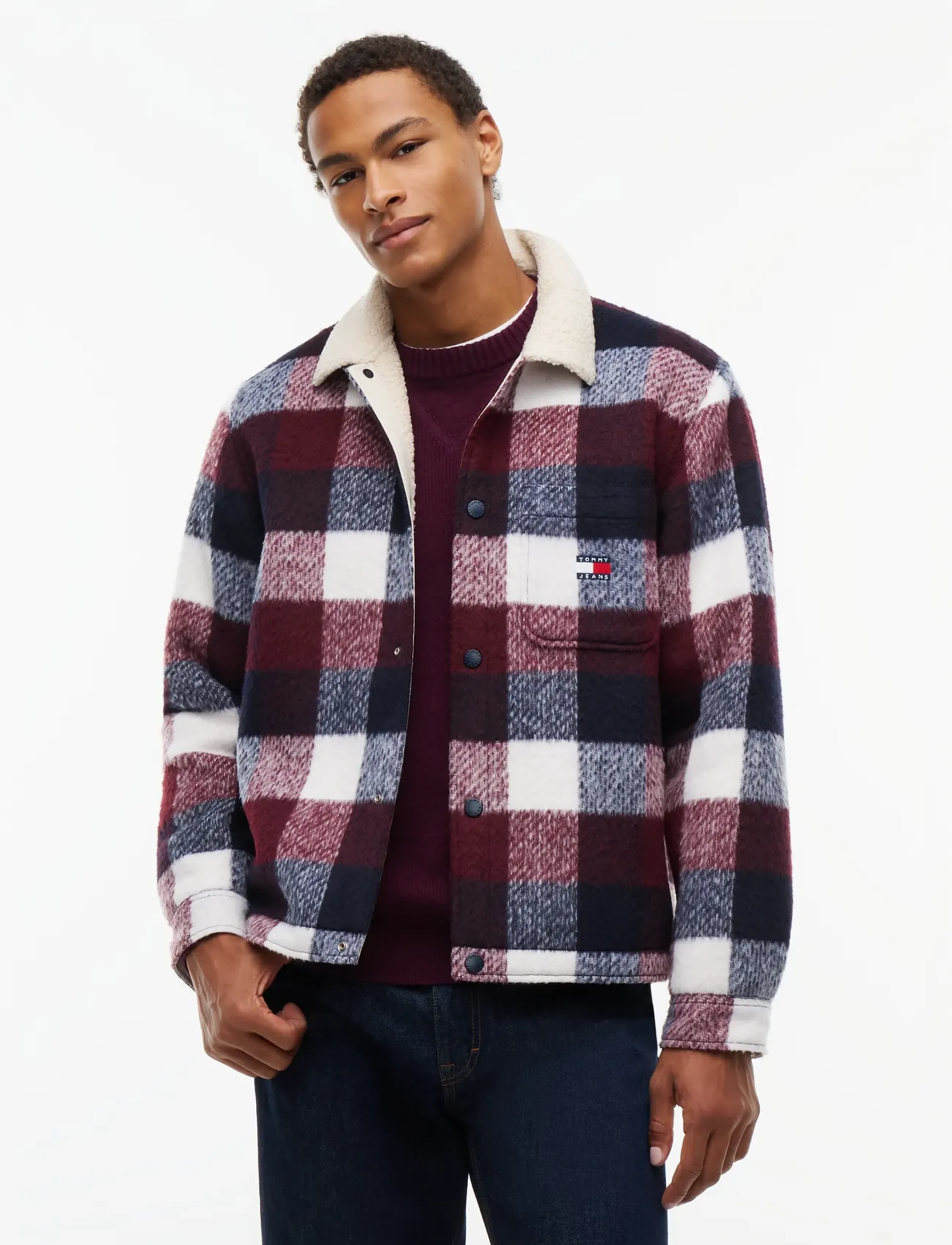 Tjm Teddy Collar Brushed Shacket