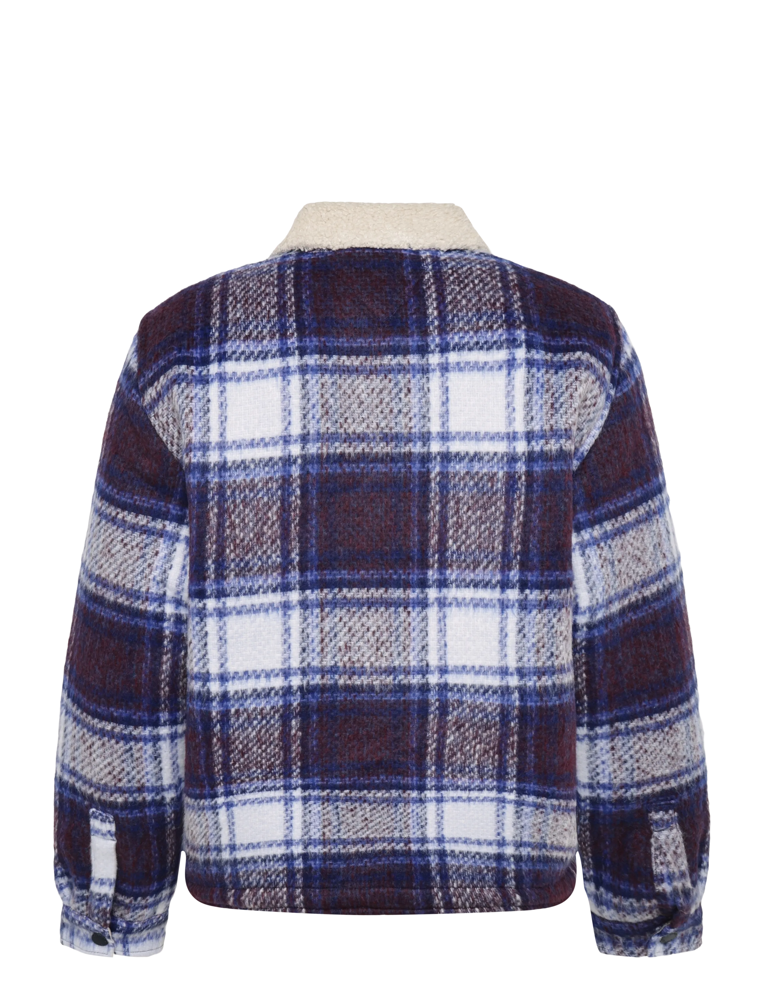 Tommy Jeans - TJM TEDDY COLLAR BRUSHED SHACKET - hybrid-jacken - dark blue check - 2