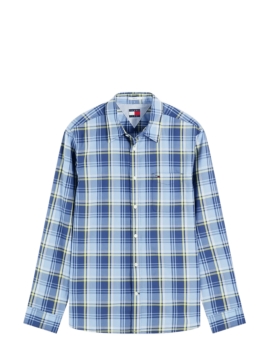 Tommy Jeans - TJM REG POPLIN PATTERN SHIRT - ternede skjorter - basic navy check - 1