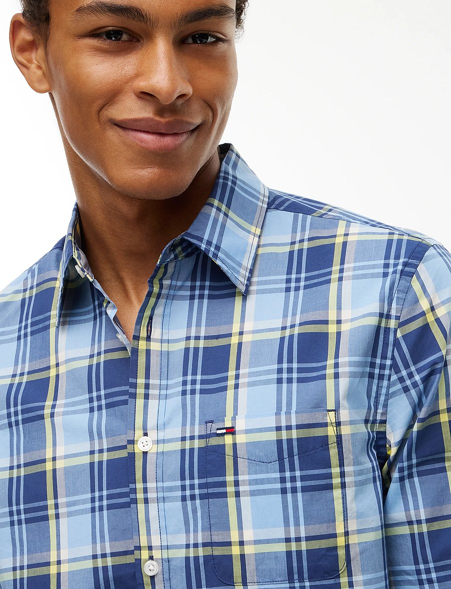 Tommy Jeans - TJM REG POPLIN PATTERN SHIRT - ternede skjorter - basic navy check - 3