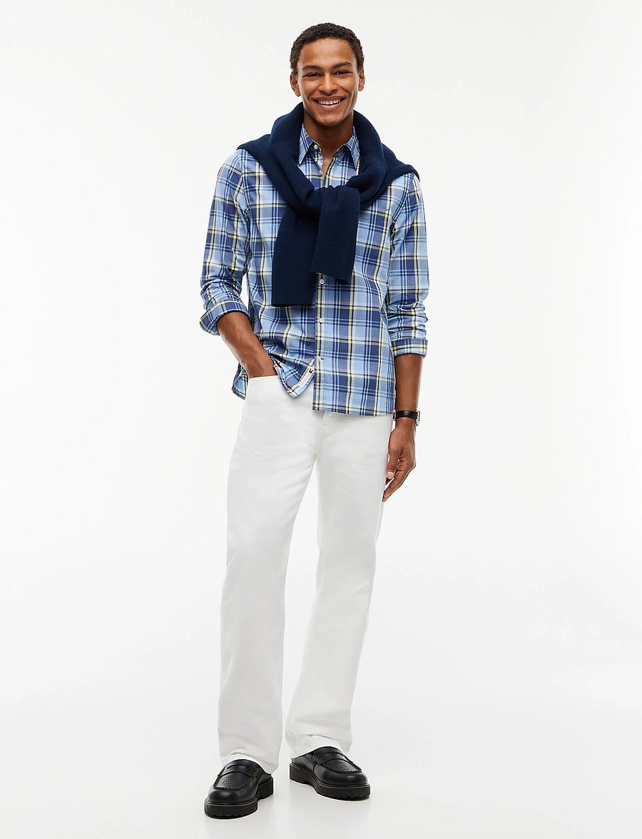 Tommy Jeans - TJM REG POPLIN PATTERN SHIRT - ternede skjorter - basic navy check - 4