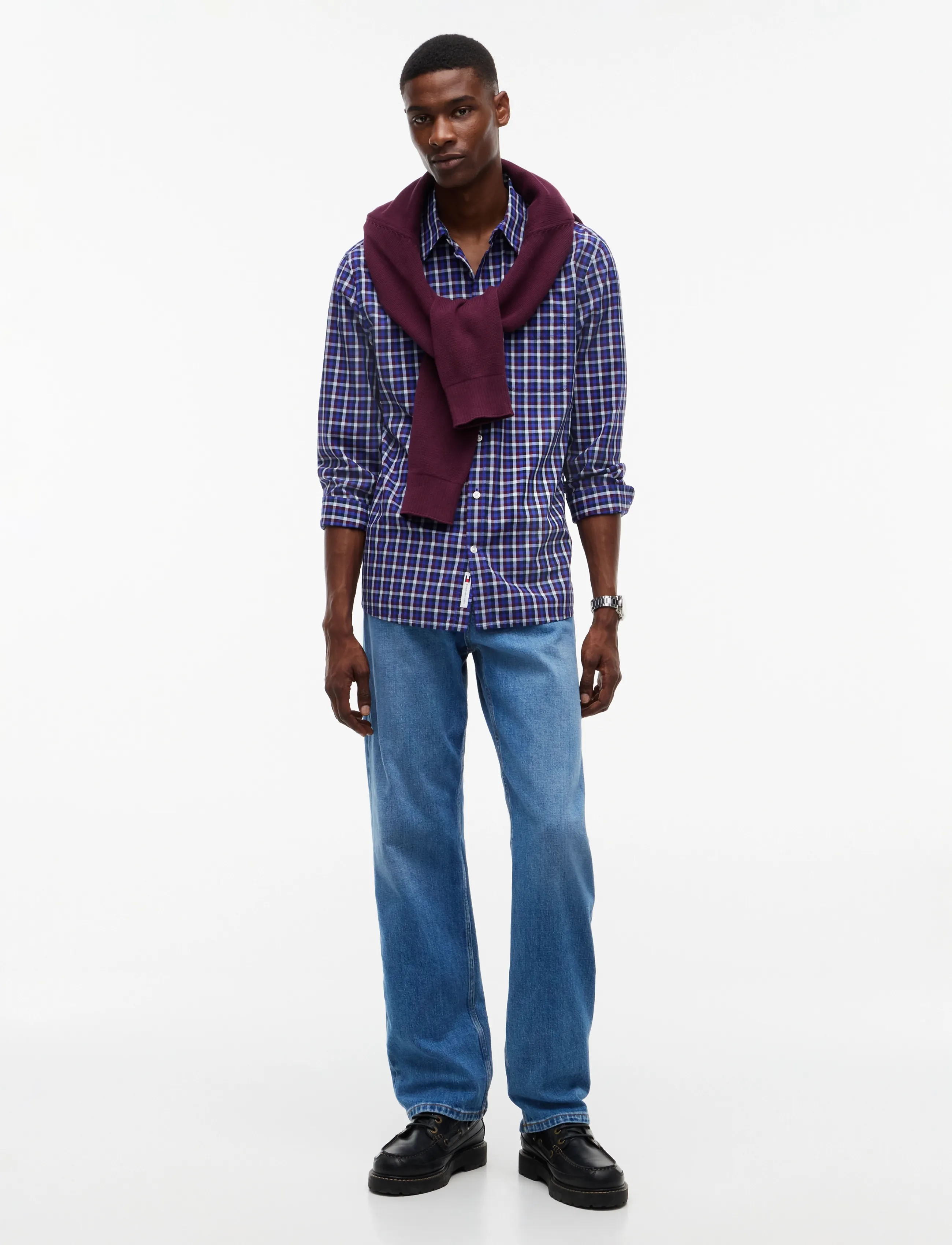 Tommy Jeans - TJM REG POPLIN PATTERN SHIRT - checkered shirts - deep marine small check - 4