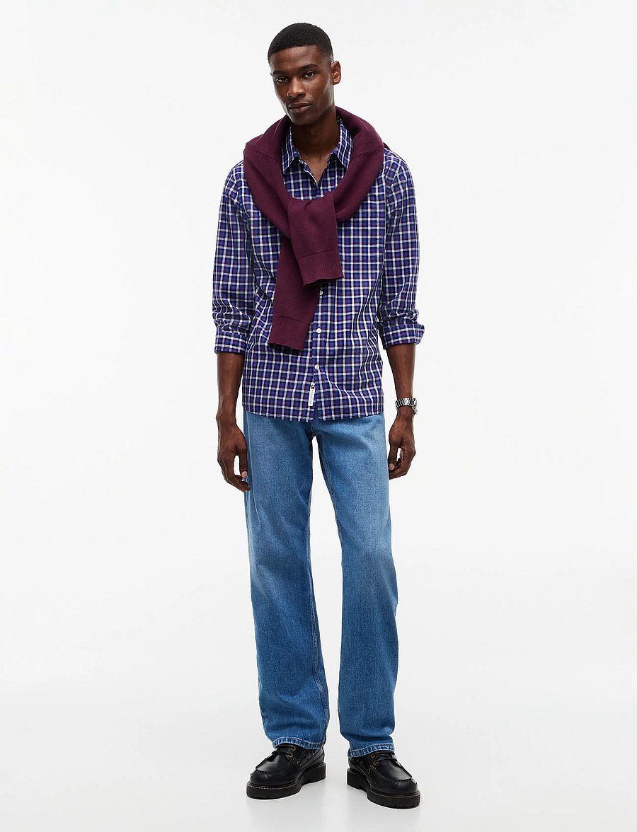 Tommy Jeans - TJM REG POPLIN PATTERN SHIRT - checkered shirts - deep marine small check - 4