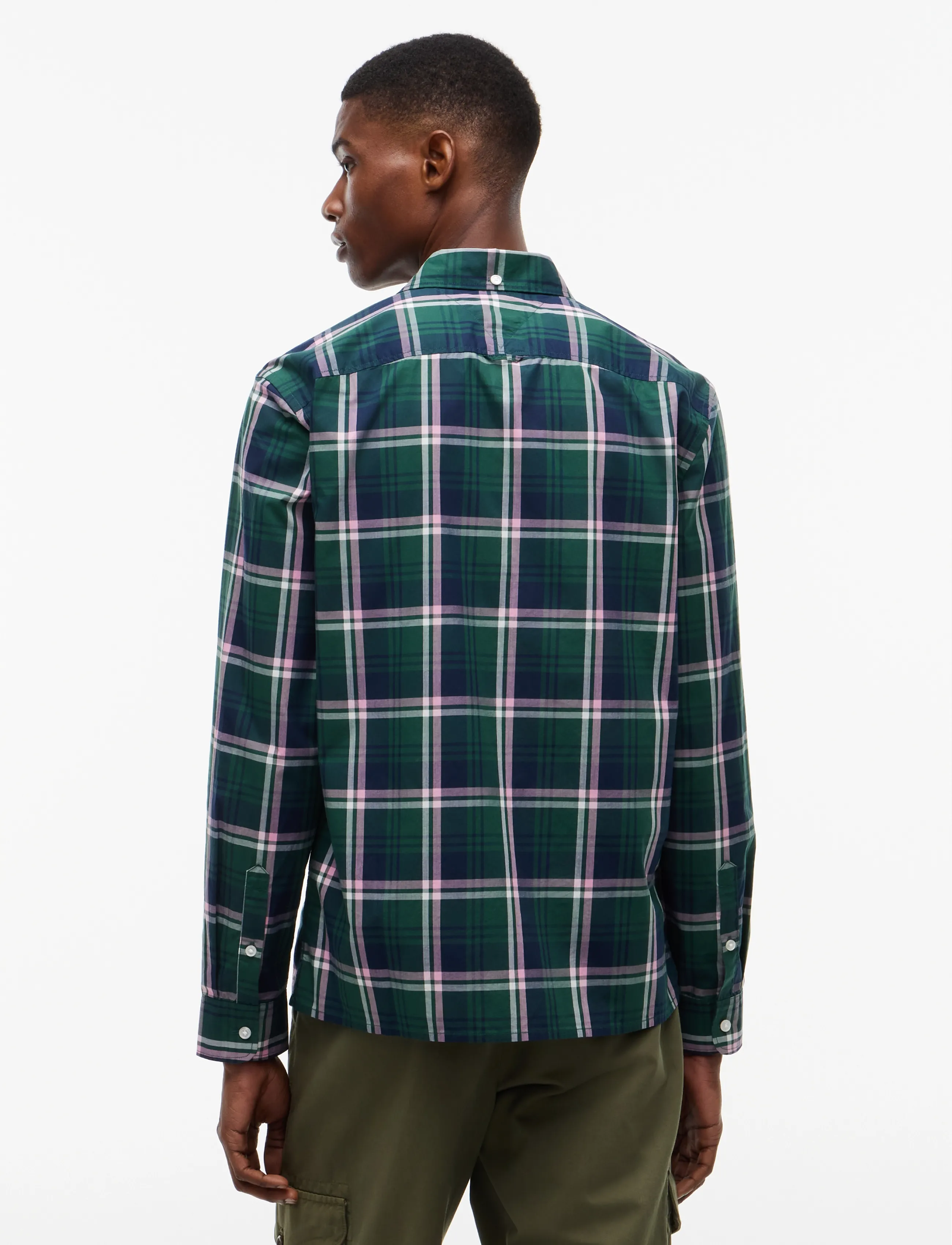 Tommy Jeans - TJM REG POPLIN PATTERN SHIRT - rutiga skjortor - velvet green check - 2