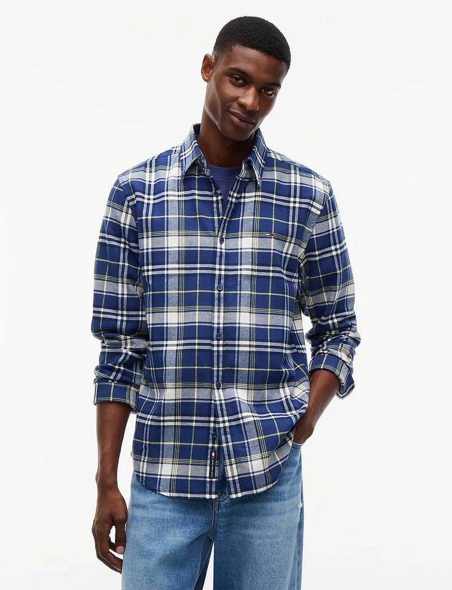 Tommy Jeans - TJM REG FLANNEL CHECK SHIRT EXT - karierte hemden - basic navy check - 0