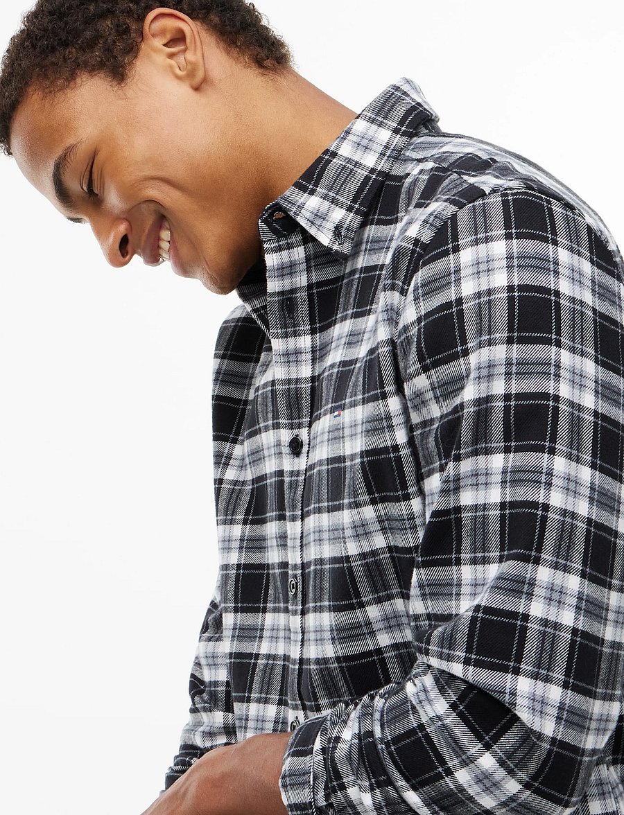 Tommy Jeans - TJM REG FLANNEL CHECK SHIRT EXT - checkered shirts - black check - 3