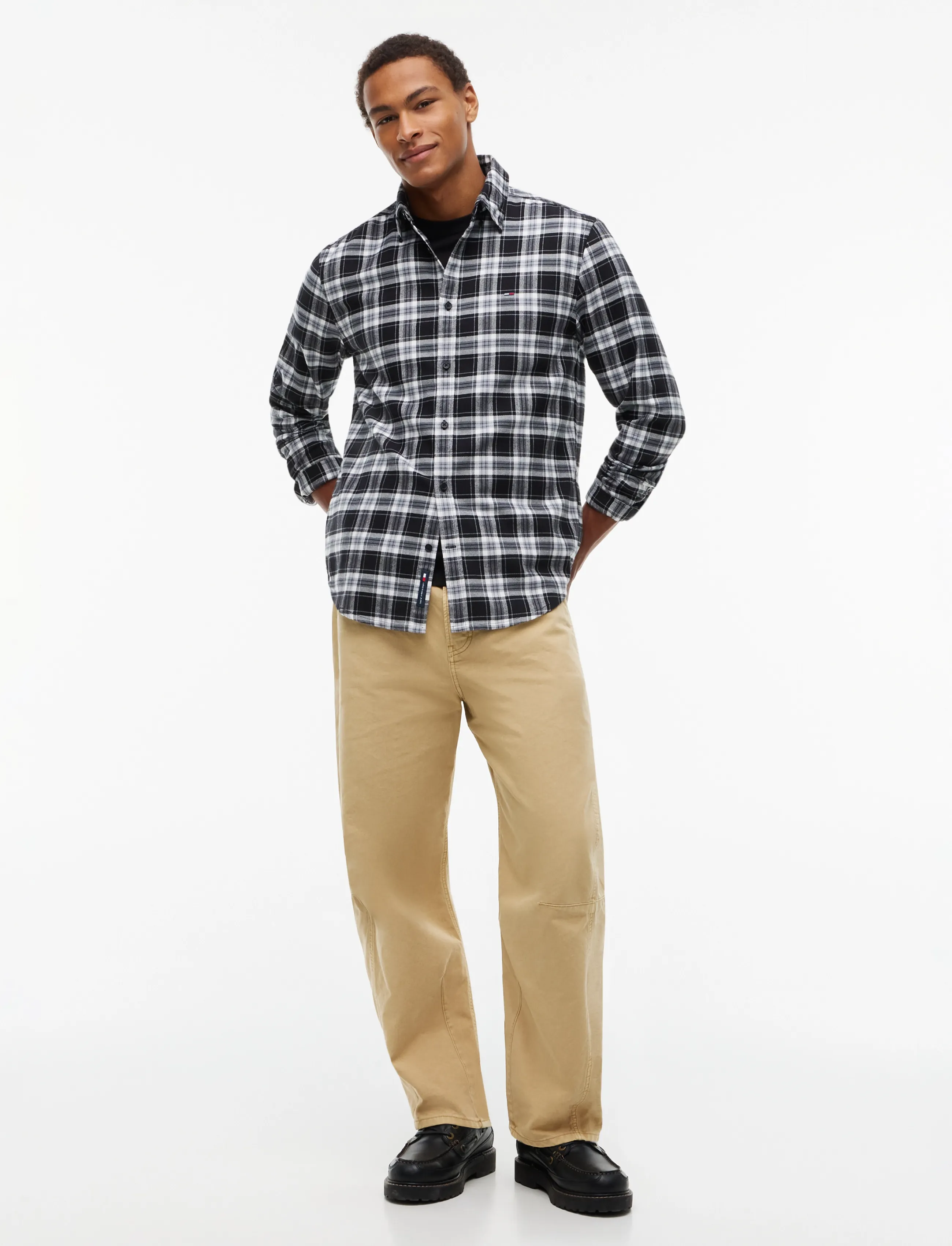 Tommy Jeans - TJM REG FLANNEL CHECK SHIRT EXT - checkered shirts - black check - 4