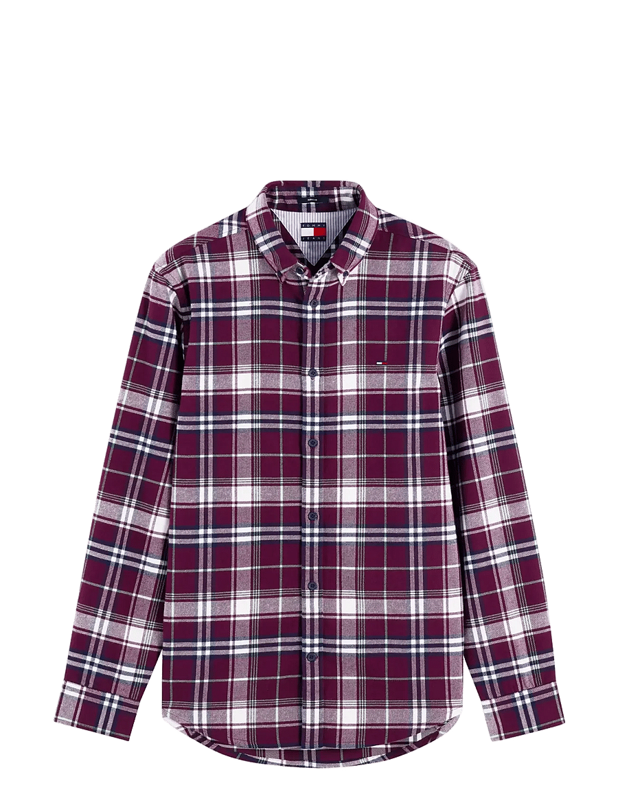 Tommy Jeans - TJM REG FLANNEL CHECK SHIRT EXT - rutiga skjortor - calypso berry check - 1