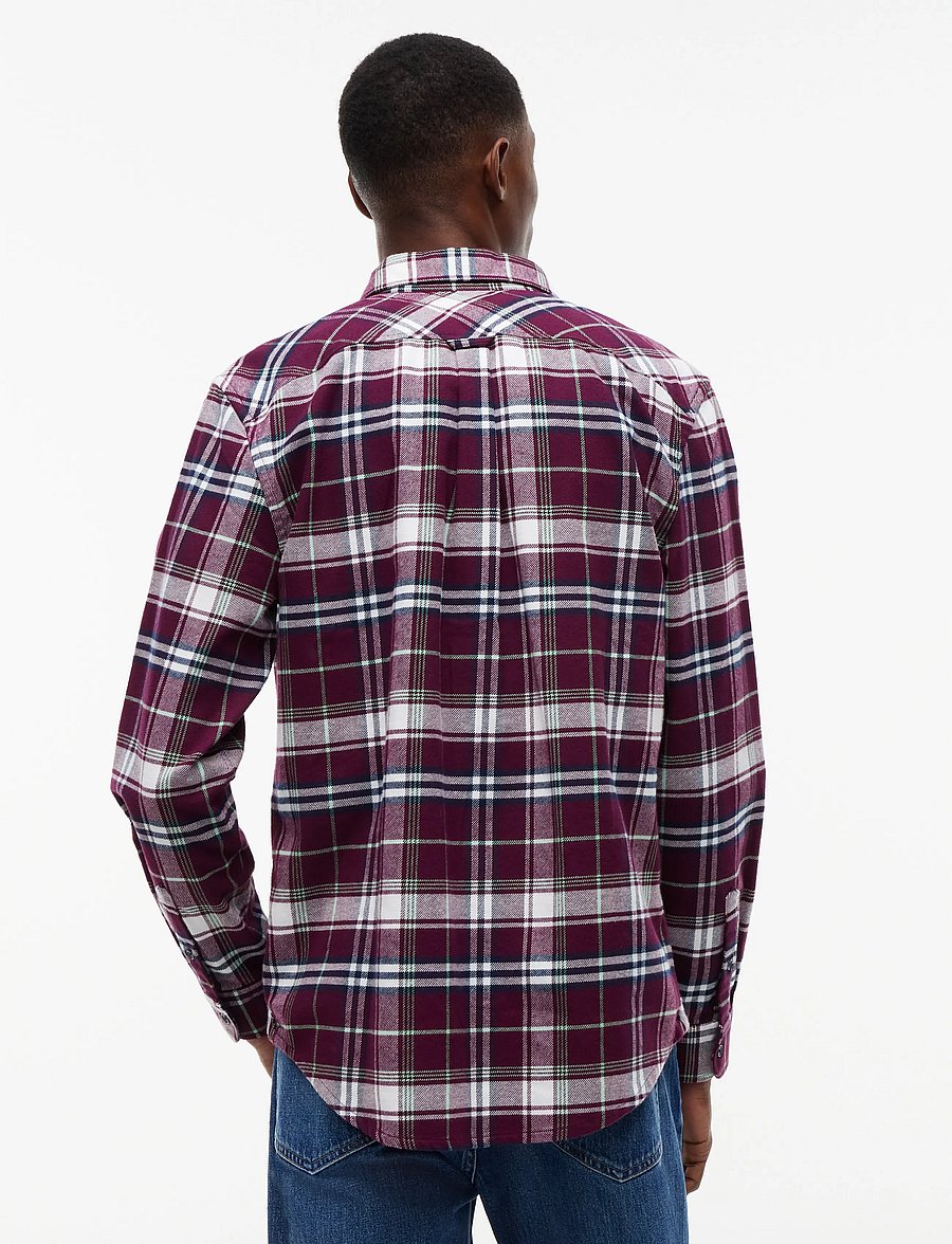 Tommy Jeans - TJM REG FLANNEL CHECK SHIRT EXT - rutiga skjortor - calypso berry check - 2