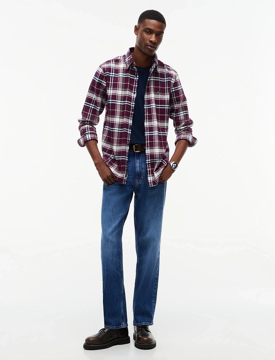 Tommy Jeans - TJM REG FLANNEL CHECK SHIRT EXT - rutiga skjortor - calypso berry check - 4