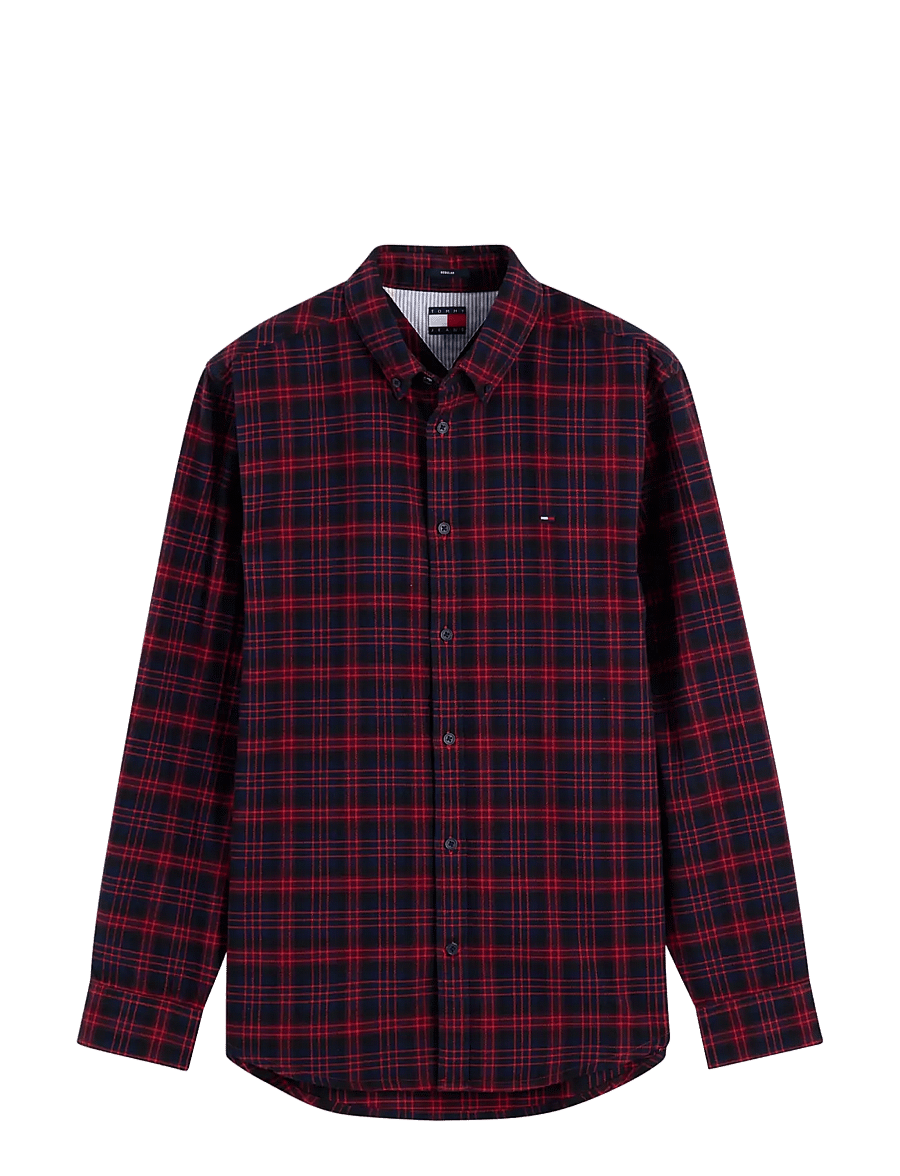 Tommy Jeans - TJM REG FLANNEL CHECK SHIRT EXT - checkered shirts - fierce red check - 1