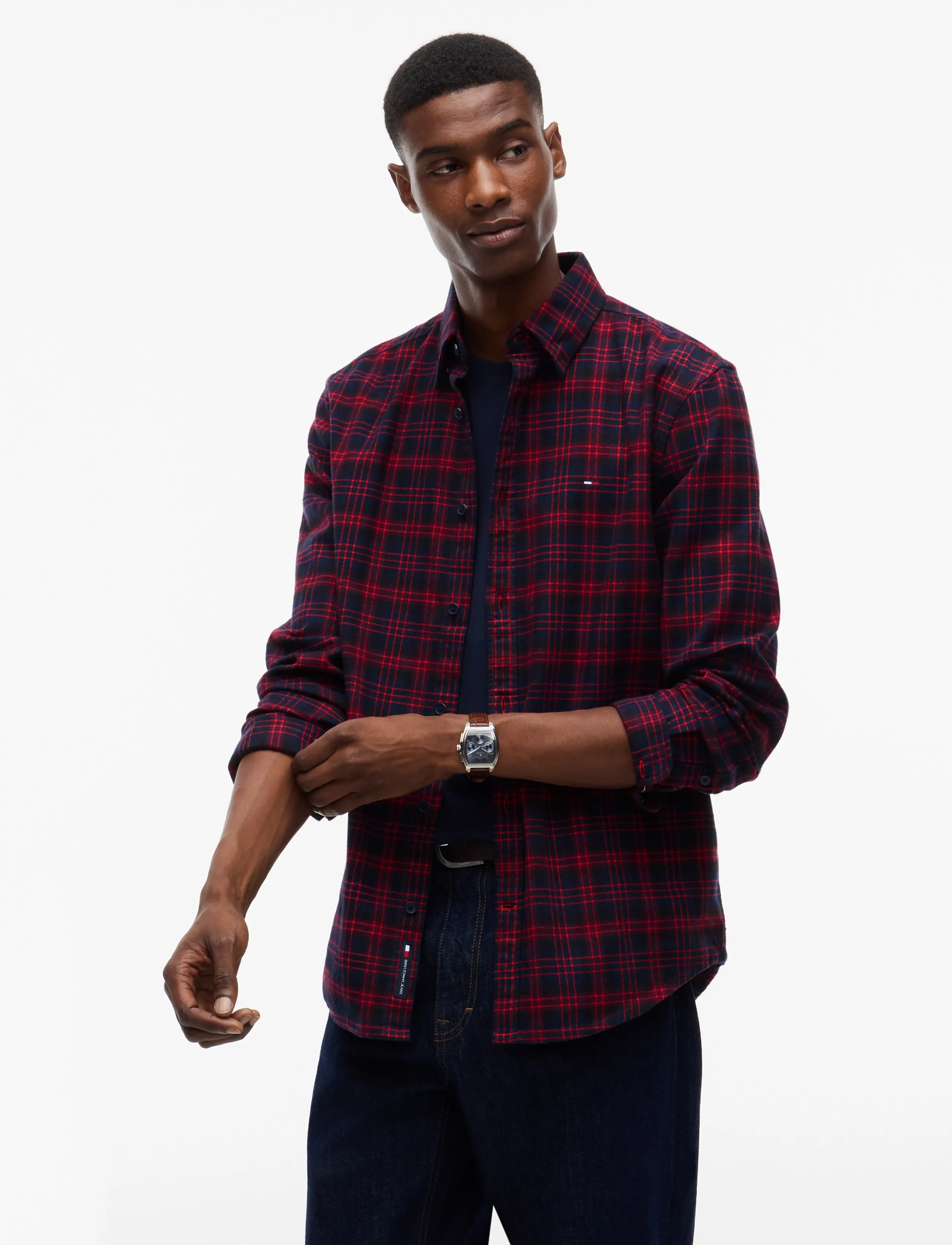 Tommy Jeans TJM REG FLANNEL CHECK SHIRT EXT - Checkered shirts - FIERCE RED CHECK / red