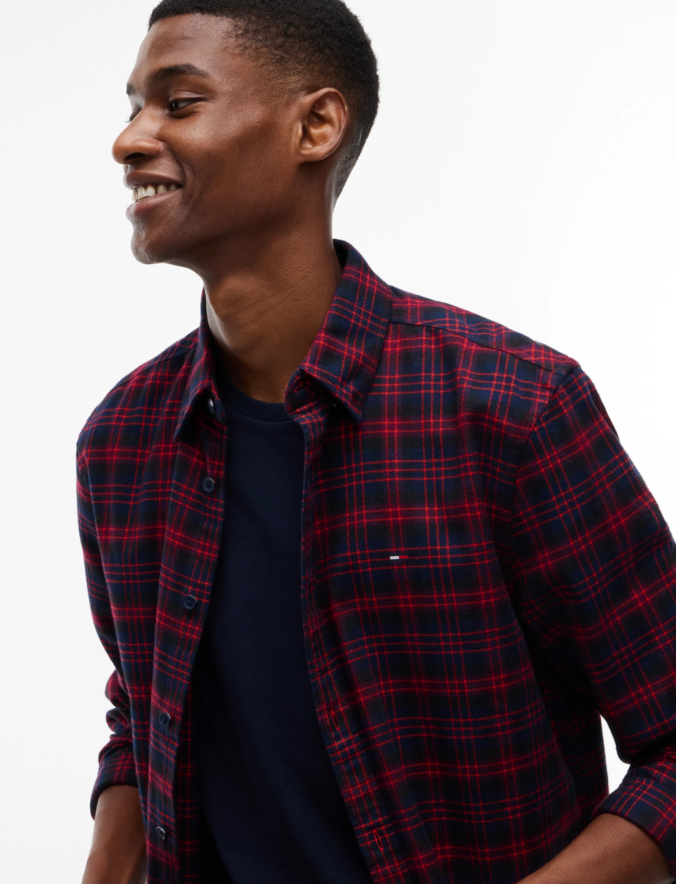 Tommy Jeans - TJM REG FLANNEL CHECK SHIRT EXT - checkered shirts - fierce red check - 3