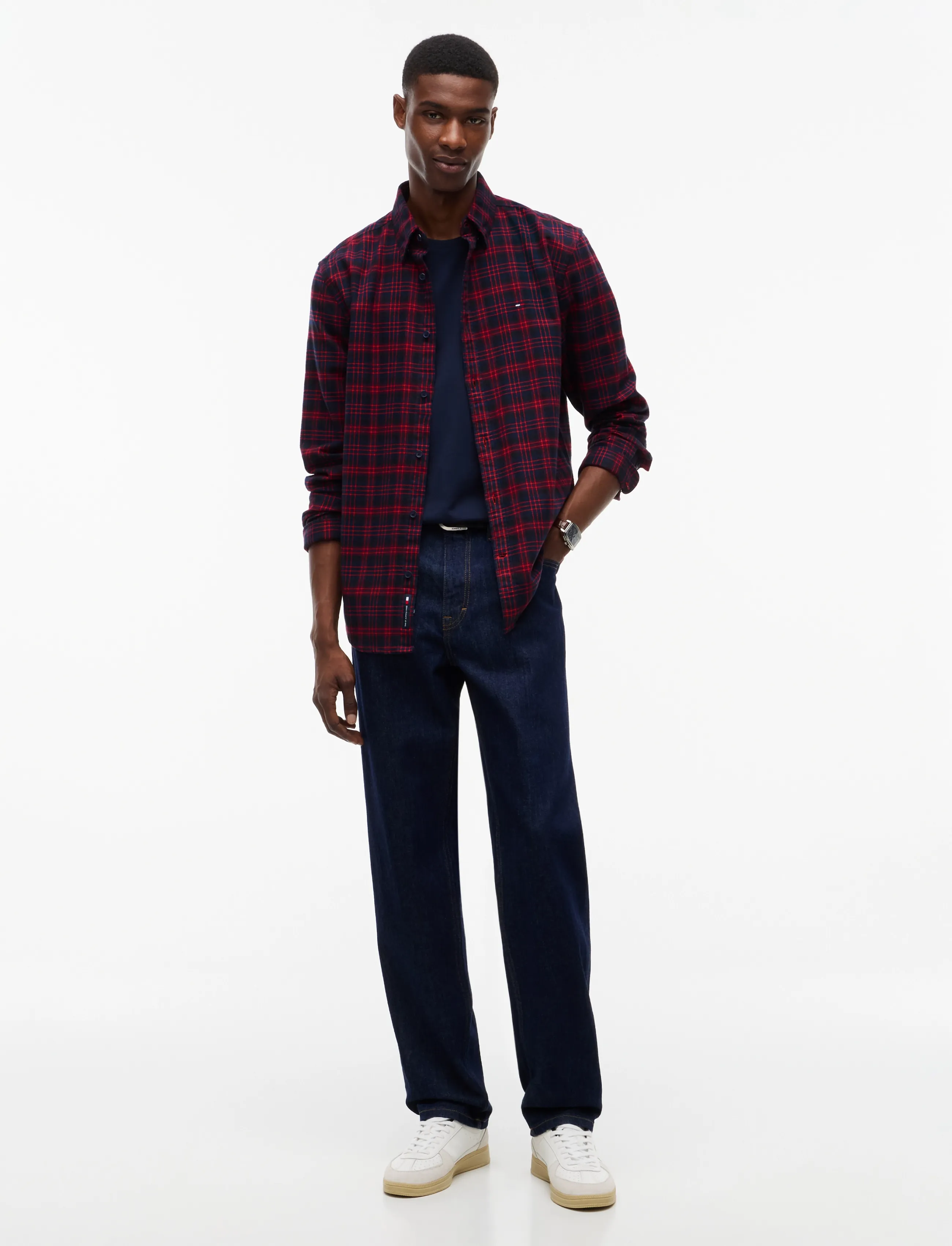 Tommy Jeans - TJM REG FLANNEL CHECK SHIRT EXT - checkered shirts - fierce red check - 4