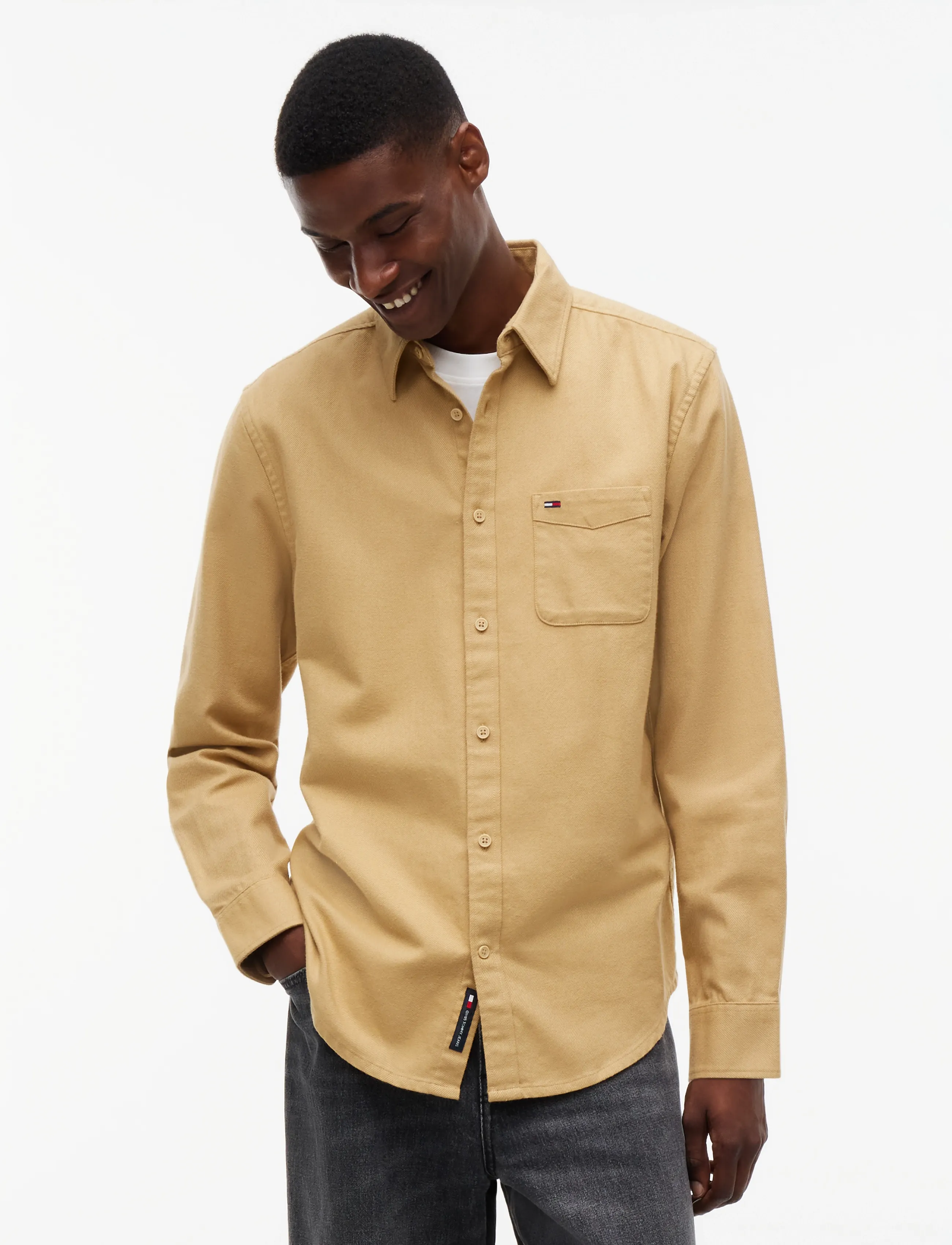 Tommy Jeans Tjm Reg Flannel Shirt Ext, XS, Shirts, Beige - Casual Männerswear