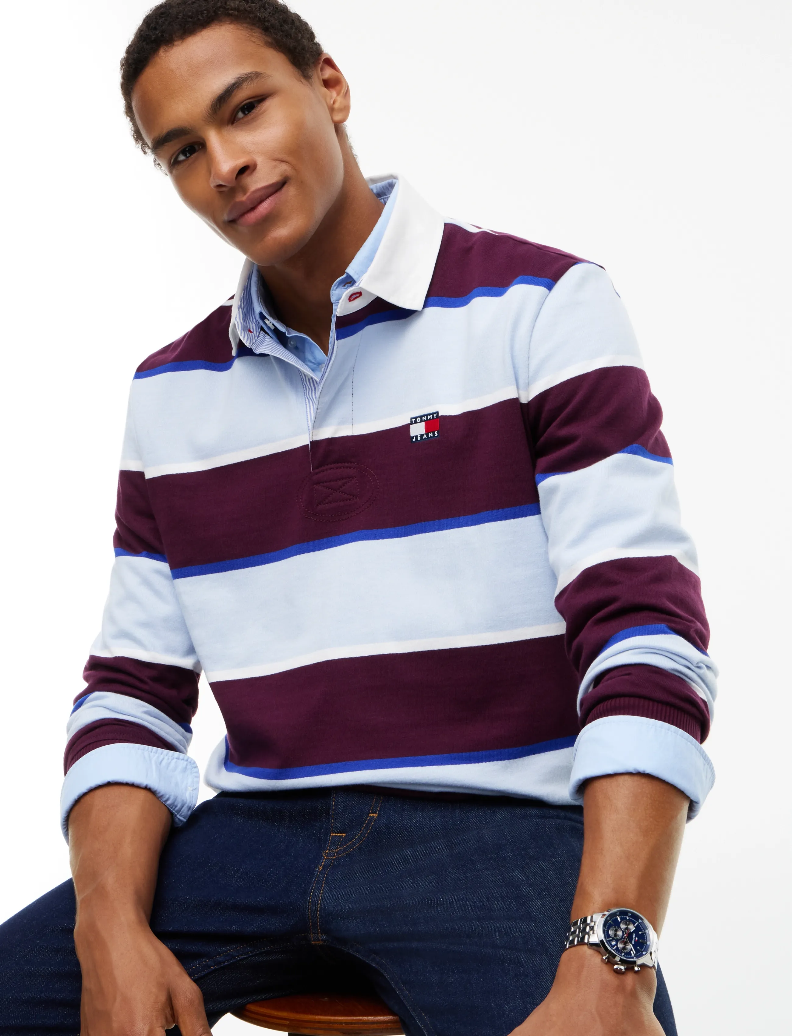 TOMMY JEANS Tjm Striped Rugby t-shirts herr – bild 3