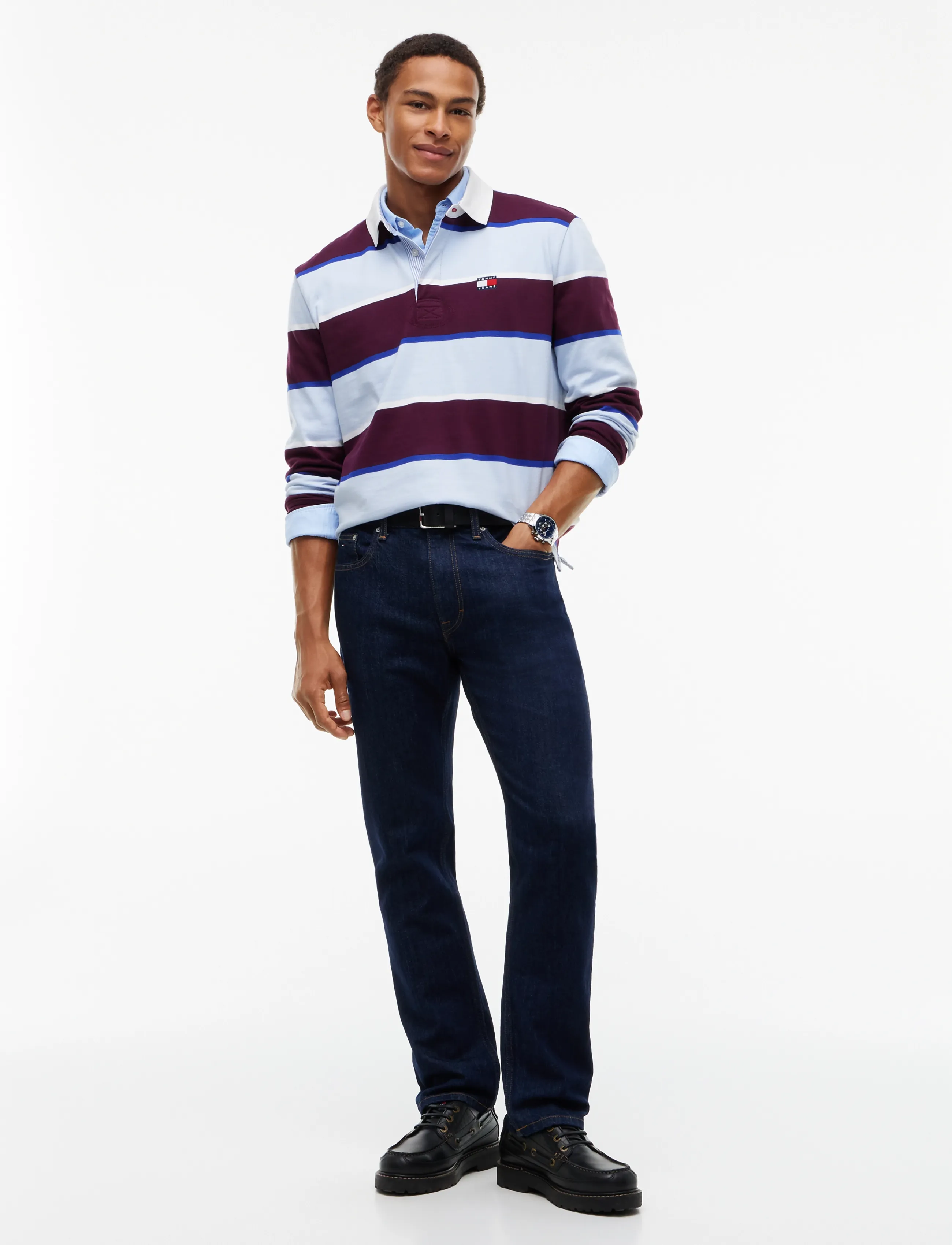 Tommy Jeans - TJM STRIPED RUGBY - langärmelig - calypso berry stripe - 4