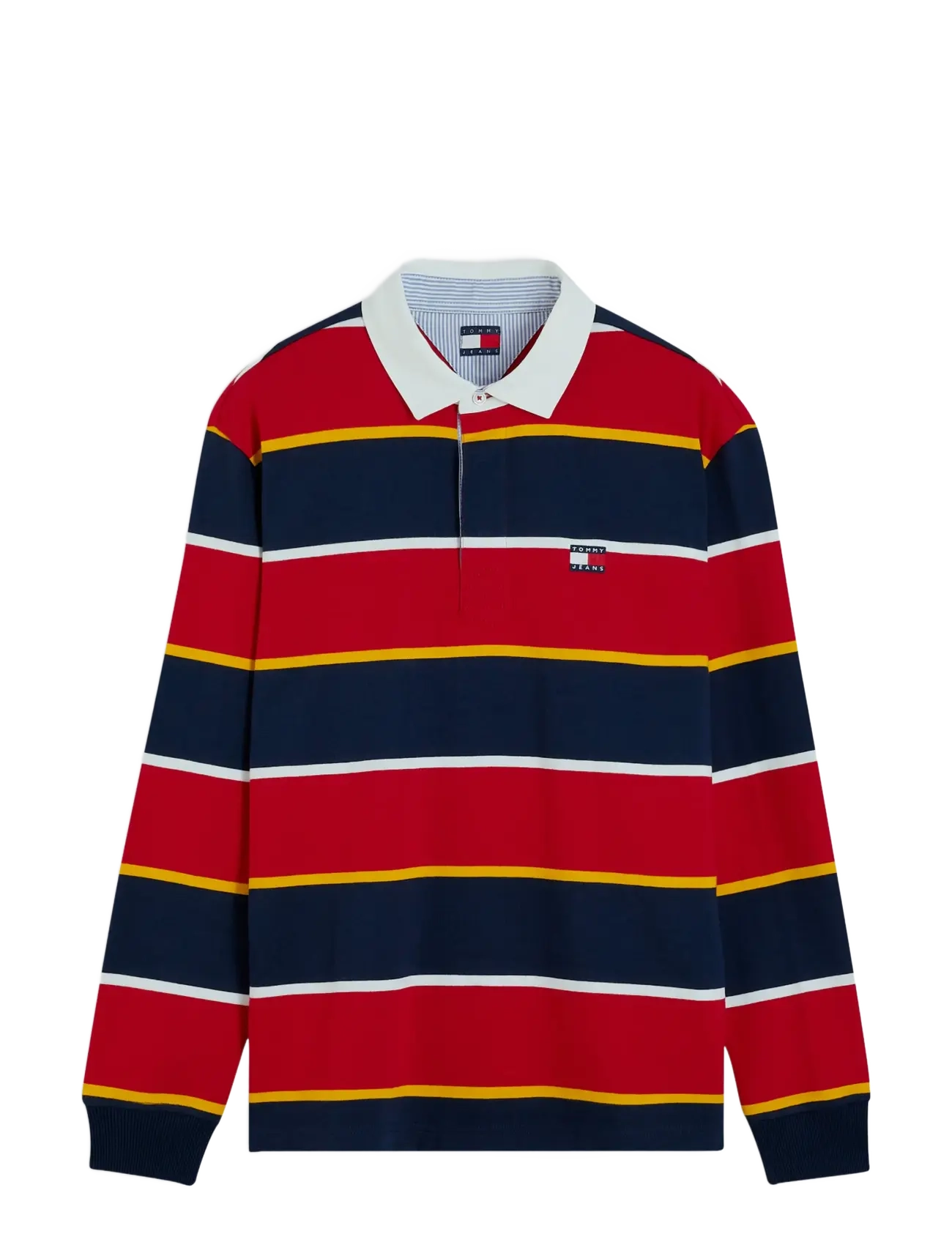 Tommy Jeans - TJM STRIPED RUGBY - scarlet flare stripe - 1