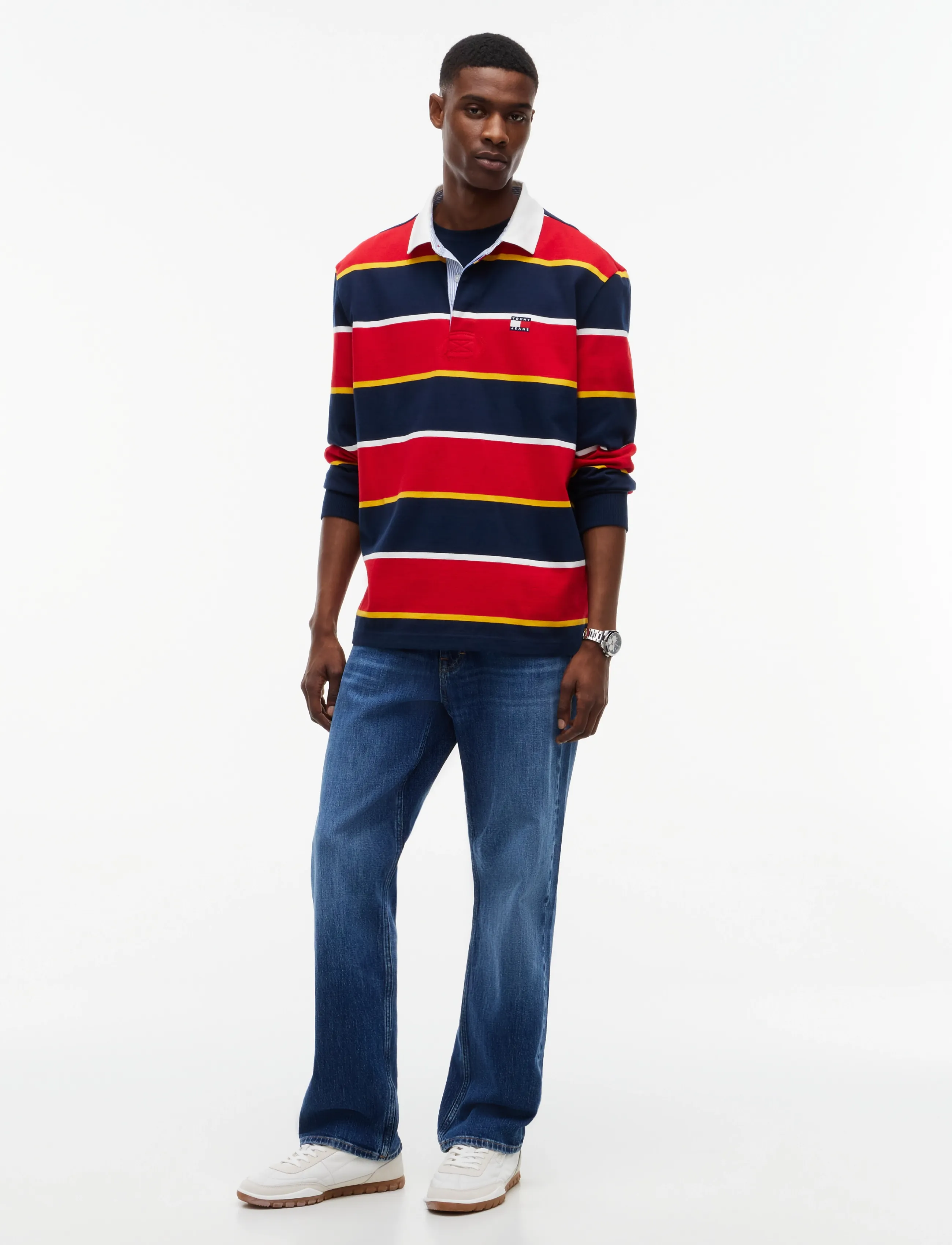 Tommy Jeans - TJM STRIPED RUGBY - scarlet flare stripe - 4