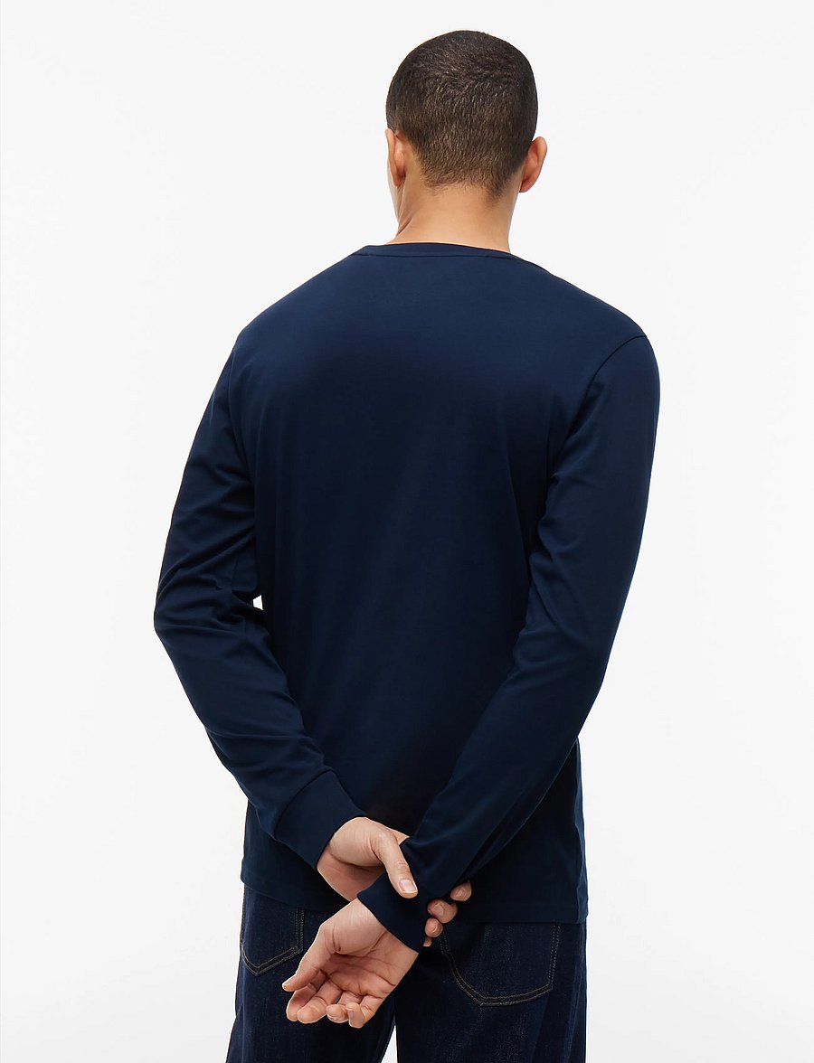 Tommy Jeans - TJM SLIM SIGNATURE CHEST TEE LS - langärmelige t-shirts - dark blue - 2