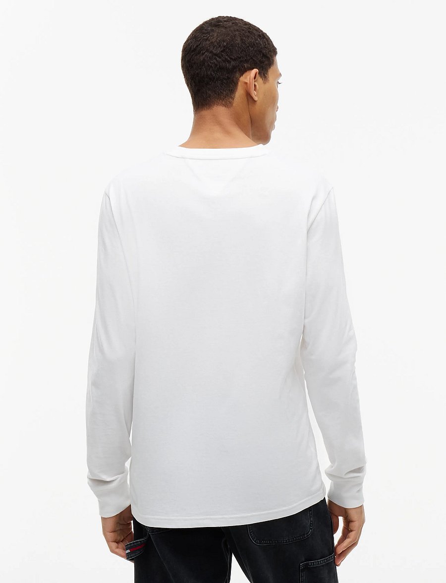 Tommy Jeans - TJM SLIM SIGNATURE CHEST TEE LS - langärmelige t-shirts - ecru - 2