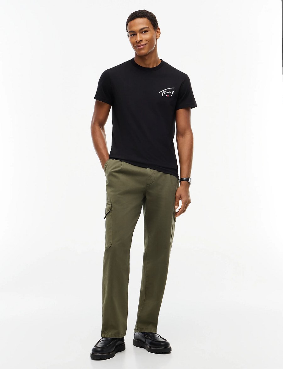 Tommy Jeans - TJM SLIM SIGNATURE CHEST TEE EXT - lühikeste varrukatega t-särgid - black - 4
