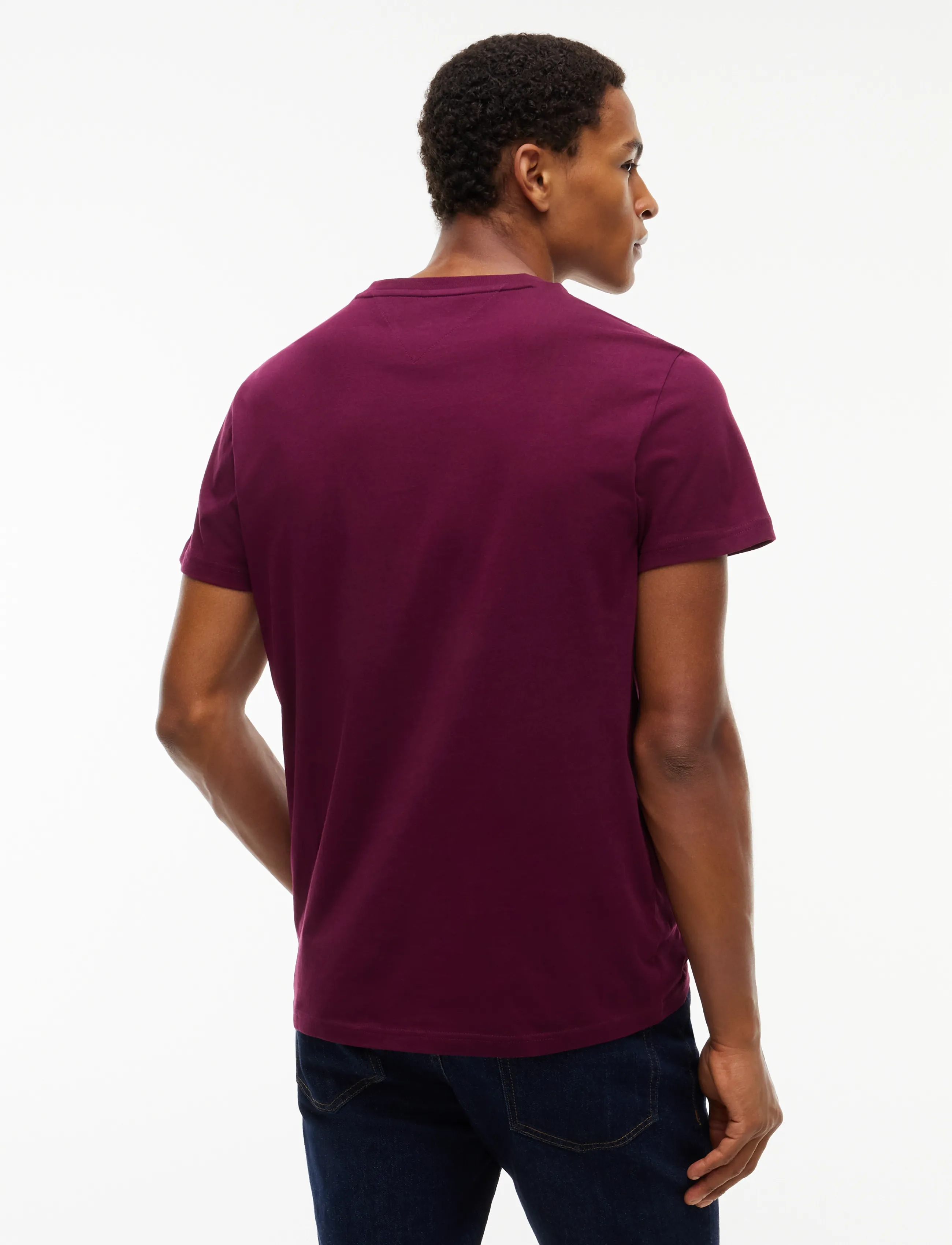Tommy Jeans - TJM SLIM SIGNATURE CHEST TEE EXT - kurzärmelige t-shirts - calypso berry - 2