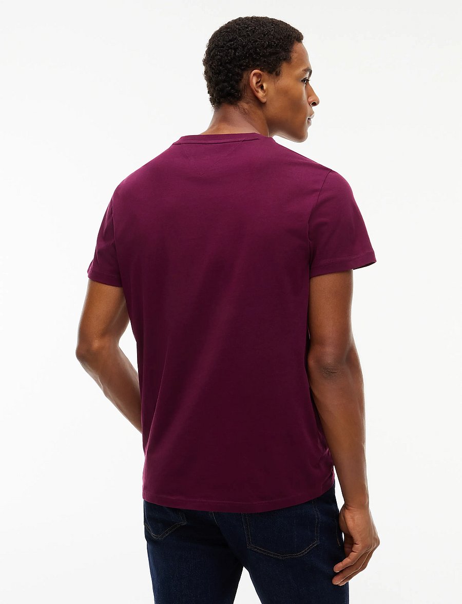 Tommy Jeans - TJM SLIM SIGNATURE CHEST TEE EXT - kurzärmelige t-shirts - calypso berry - 2