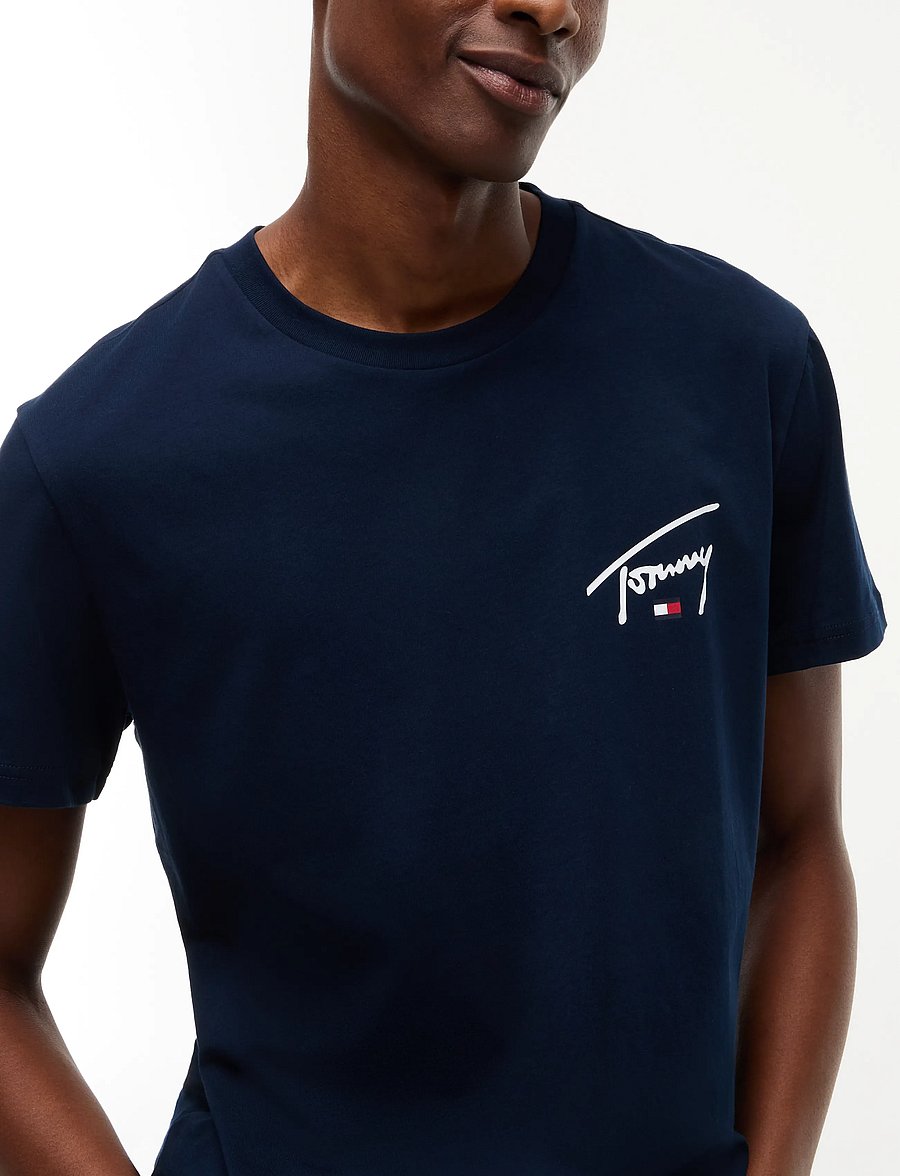 Tommy Jeans - TJM SLIM SIGNATURE CHEST TEE EXT - lühikeste varrukatega t-särgid - dark blue - 3