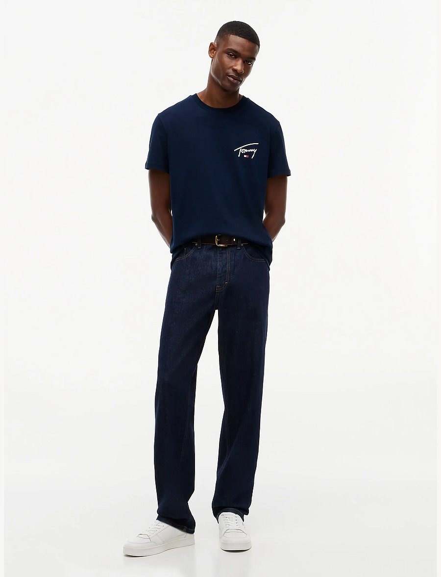 Tommy Jeans - TJM SLIM SIGNATURE CHEST TEE EXT - lühikeste varrukatega t-särgid - dark blue - 4