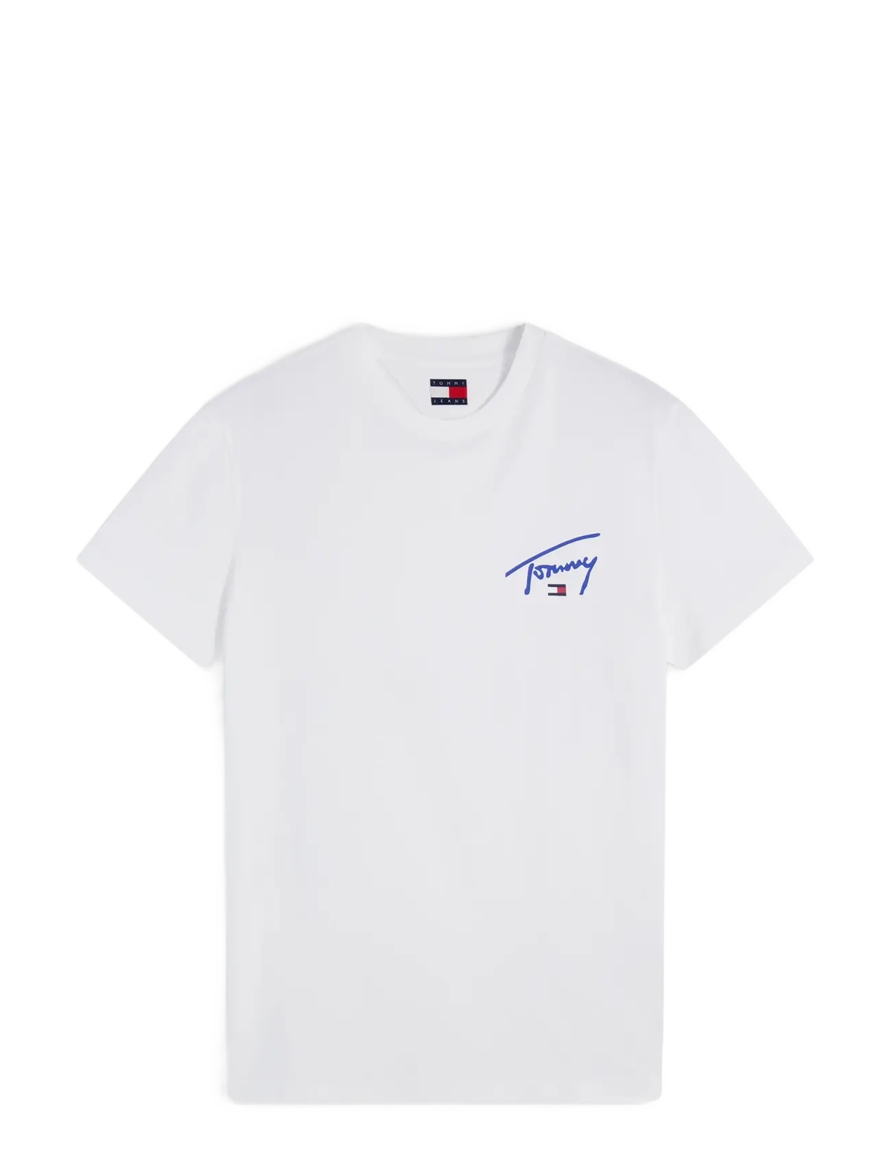 Tommy Jeans - TJM SLIM SIGNATURE CHEST TEE EXT - kurzärmelige t-shirts - ecru - 1