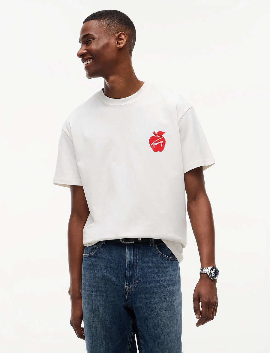 Tommy Jeans - TJM RLX VINTAGE TEE EXT - short-sleeved t-shirts - off white - 0