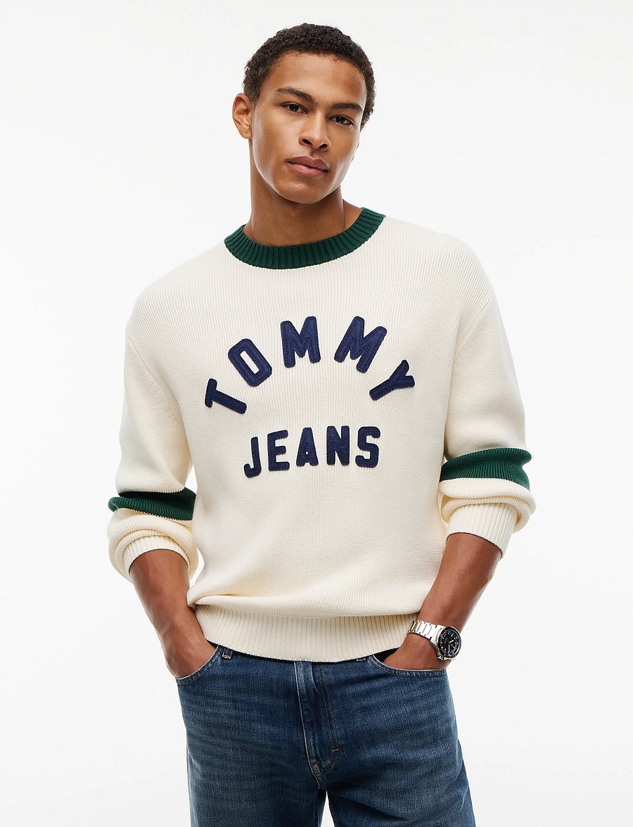 Tommy Jeans - TJM REG NEW CLASSICS SWEATER EXT - Ümara kaelusega - cream - 0