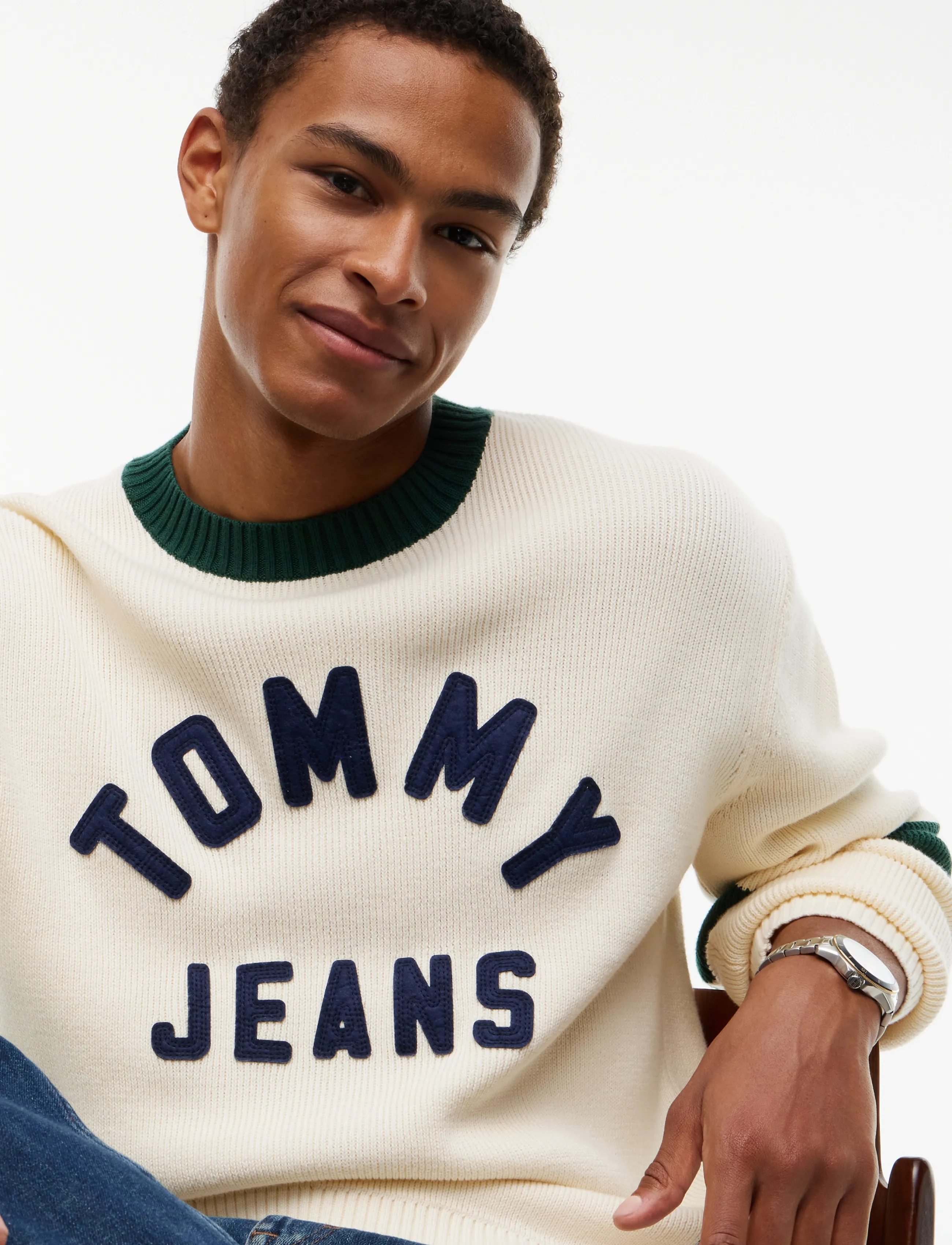 Tommy Jeans - TJM REG NEW CLASSICS SWEATER EXT - Ümara kaelusega - cream - 3