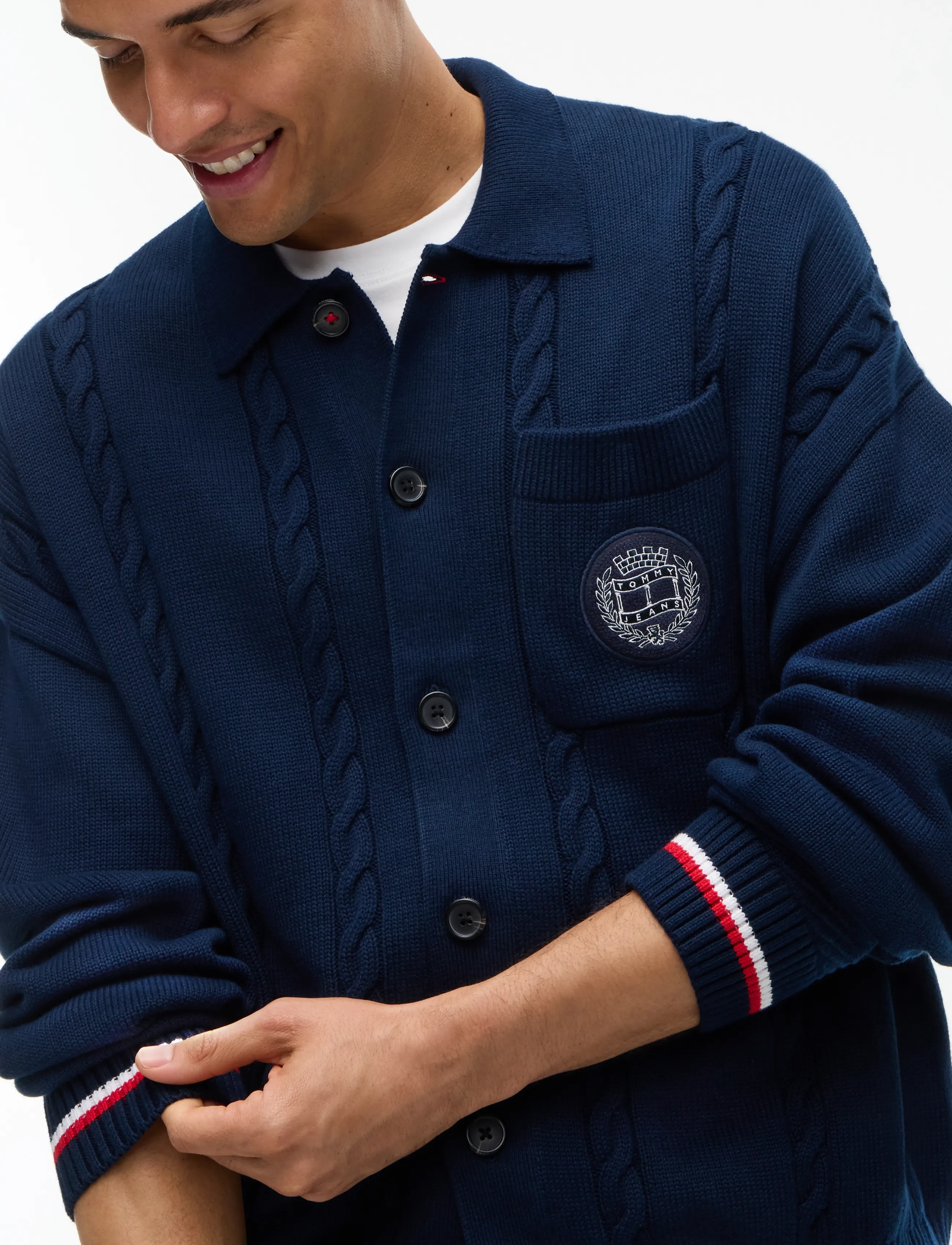 Tommy Jeans - TJM RLX CABLE KNITTED CARDIGAN - dark blue - 3