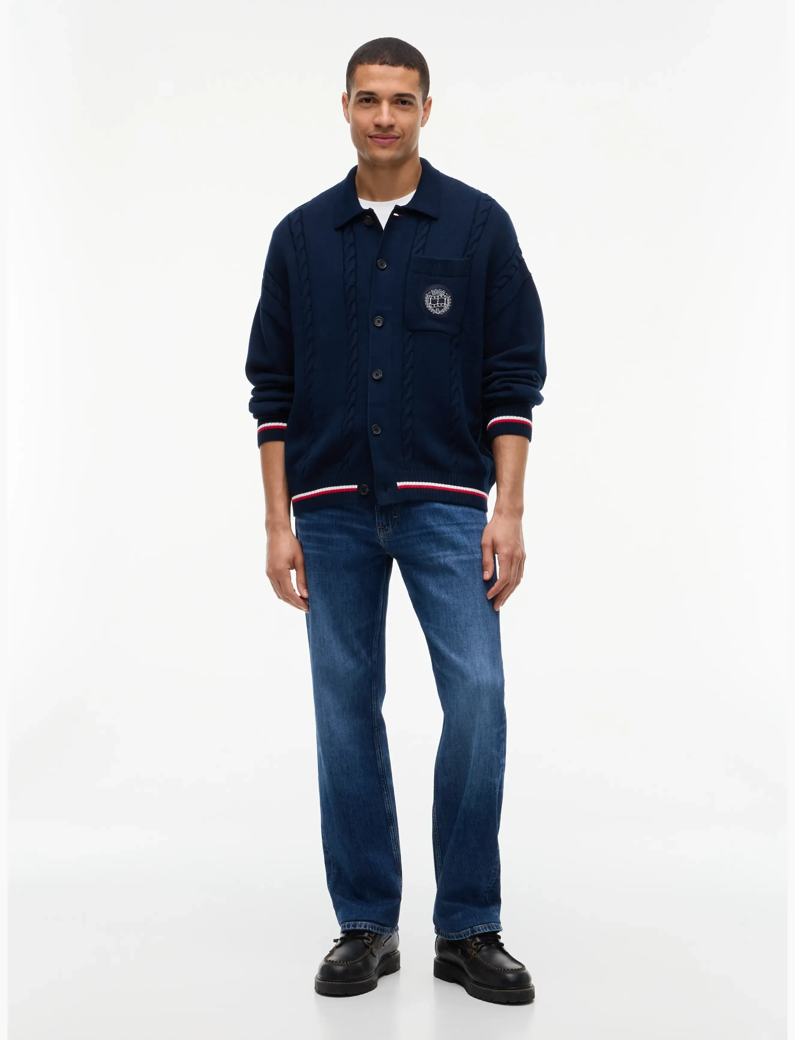 Tommy Jeans - TJM RLX CABLE KNITTED CARDIGAN - dark blue - 4