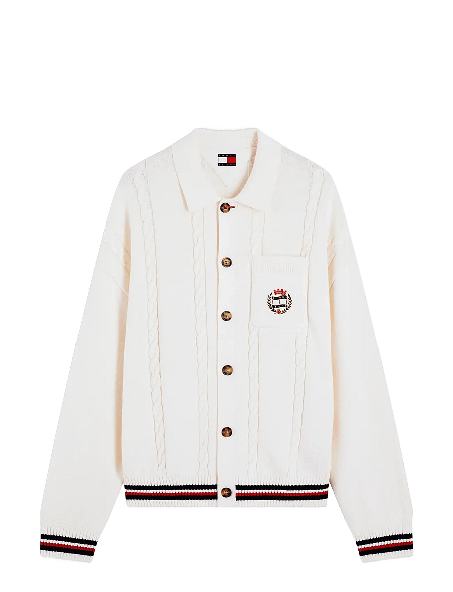 Tommy Jeans - TJM RLX CABLE KNITTED CARDIGAN - kardiganid - off white - 1