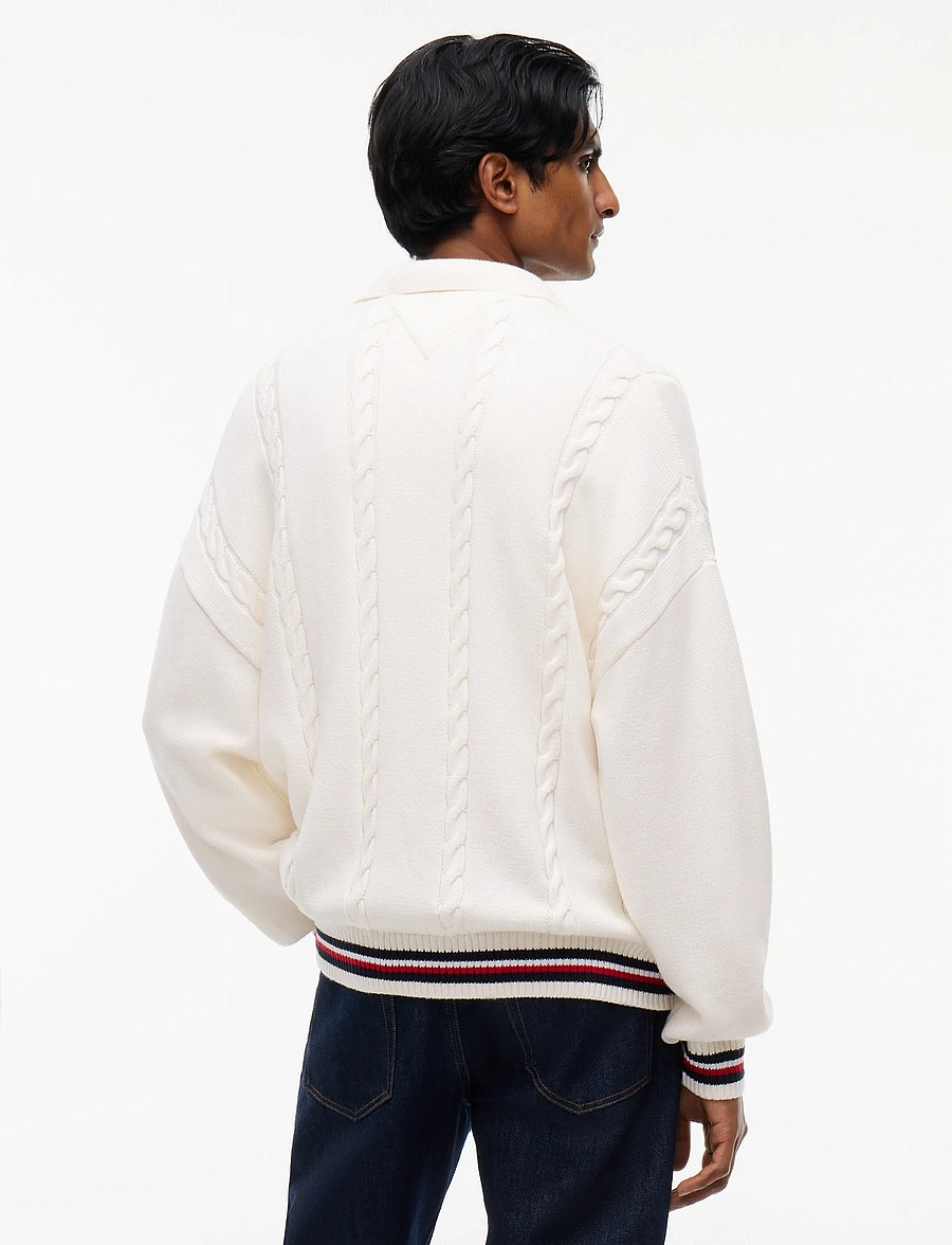 Tommy Jeans - TJM RLX CABLE KNITTED CARDIGAN - kardiganid - off white - 2