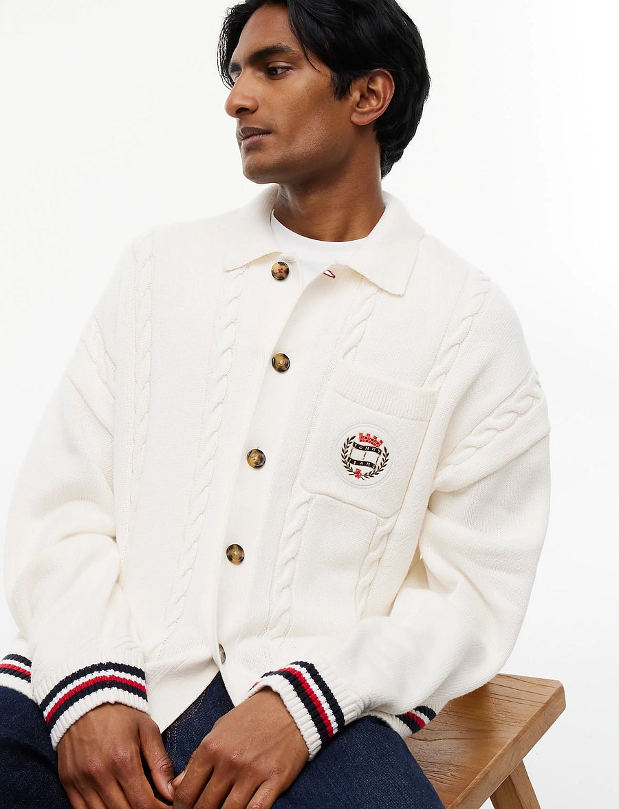 Tommy Jeans - TJM RLX CABLE KNITTED CARDIGAN - kardiganid - off white - 3