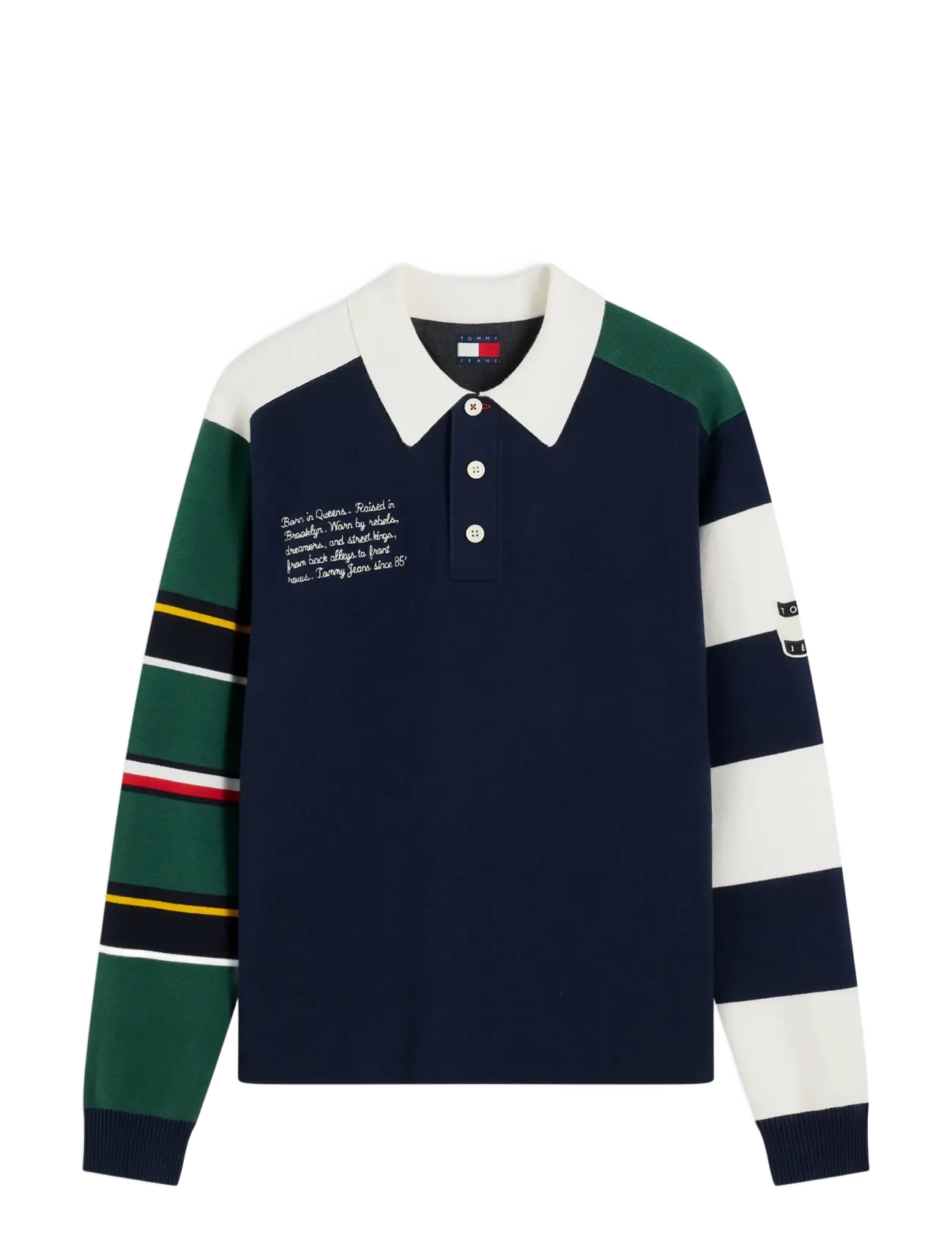 Tommy Jeans - TJM REG TOMMY KNITTED RUGBY EXT - dark blue multi - 1