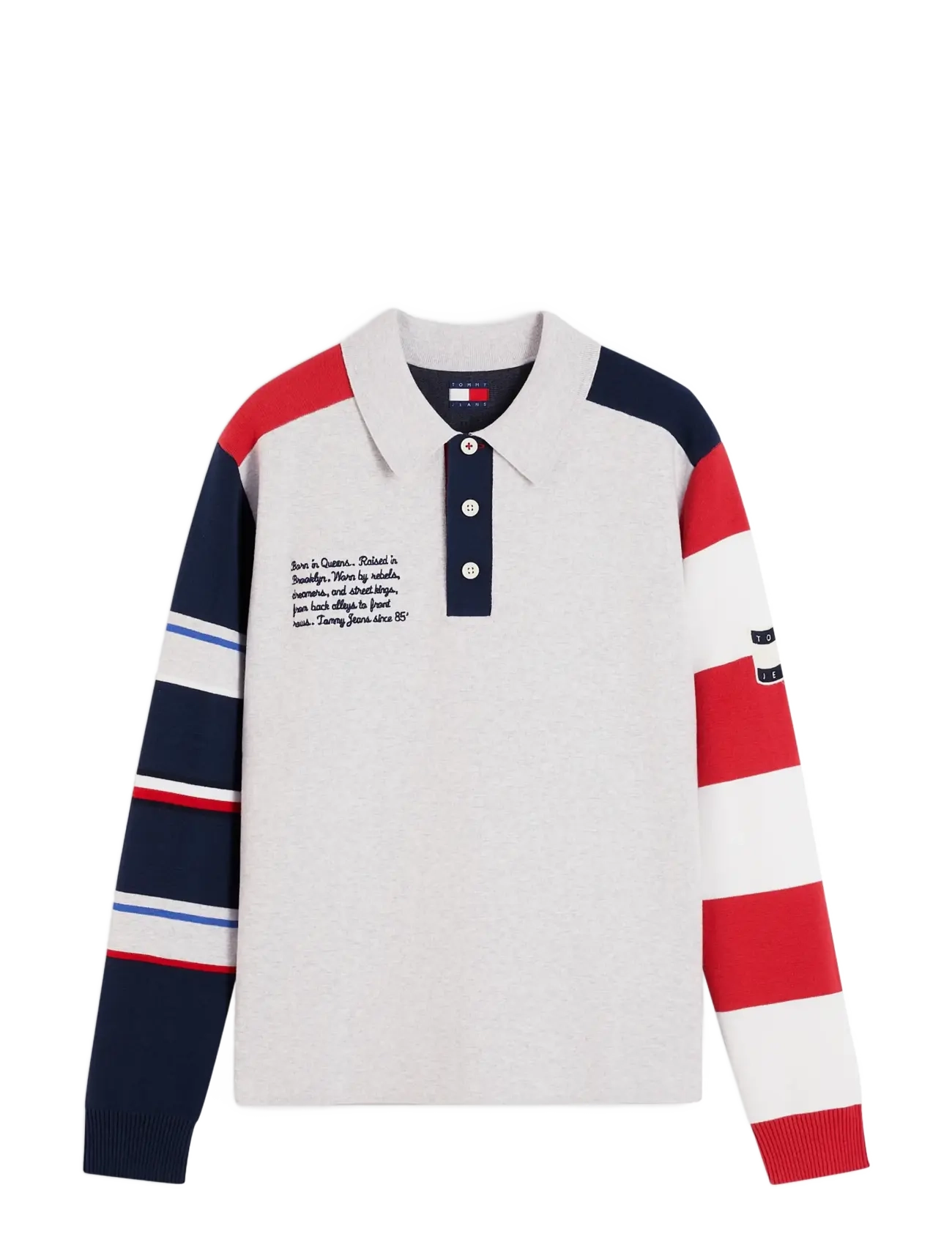 Tommy Jeans TJM REG TOMMY KNITTED RUGBY EXT - Kudumid - ICE GREY HEATHER MULTI / grey