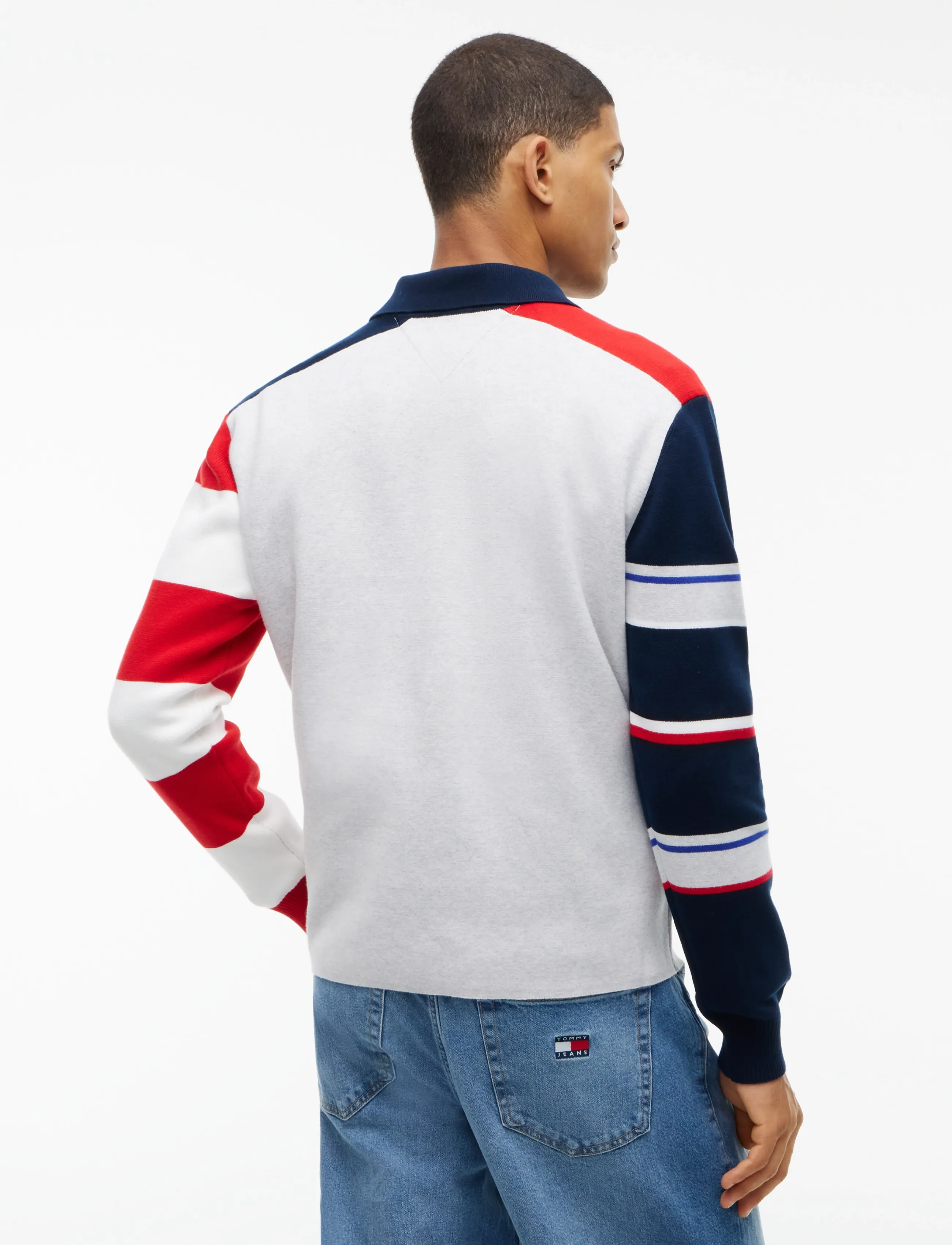 Tommy Jeans - TJM REG TOMMY KNITTED RUGBY EXT - langärmelige strick-polohemden - ice grey heather multi - 2