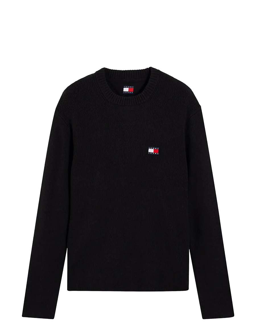 Tommy Jeans - TJM REG WOOL MIX SWEATER - Ümara kaelusega - black - 1
