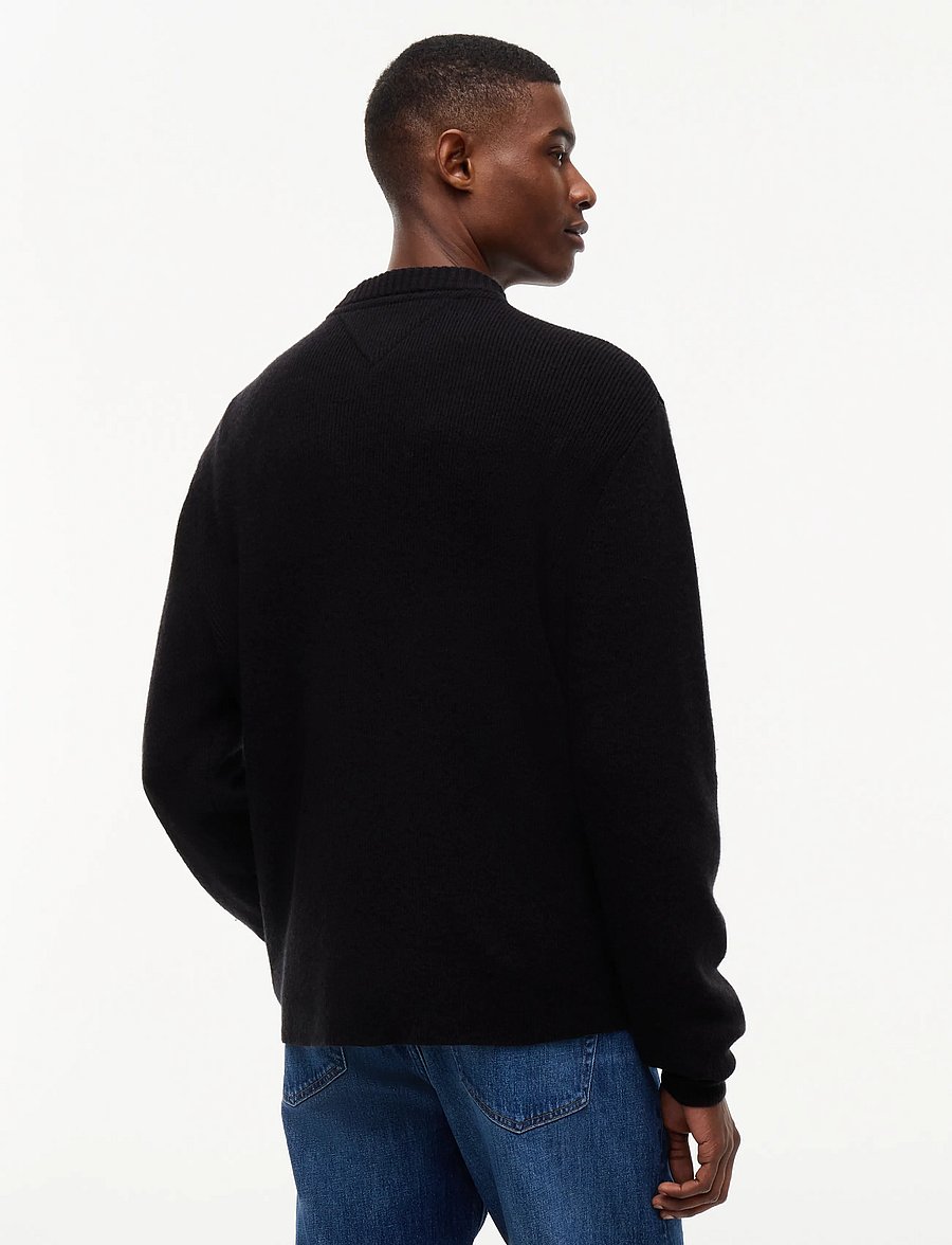 Tommy Jeans - TJM REG WOOL MIX SWEATER - Ümara kaelusega - black - 2